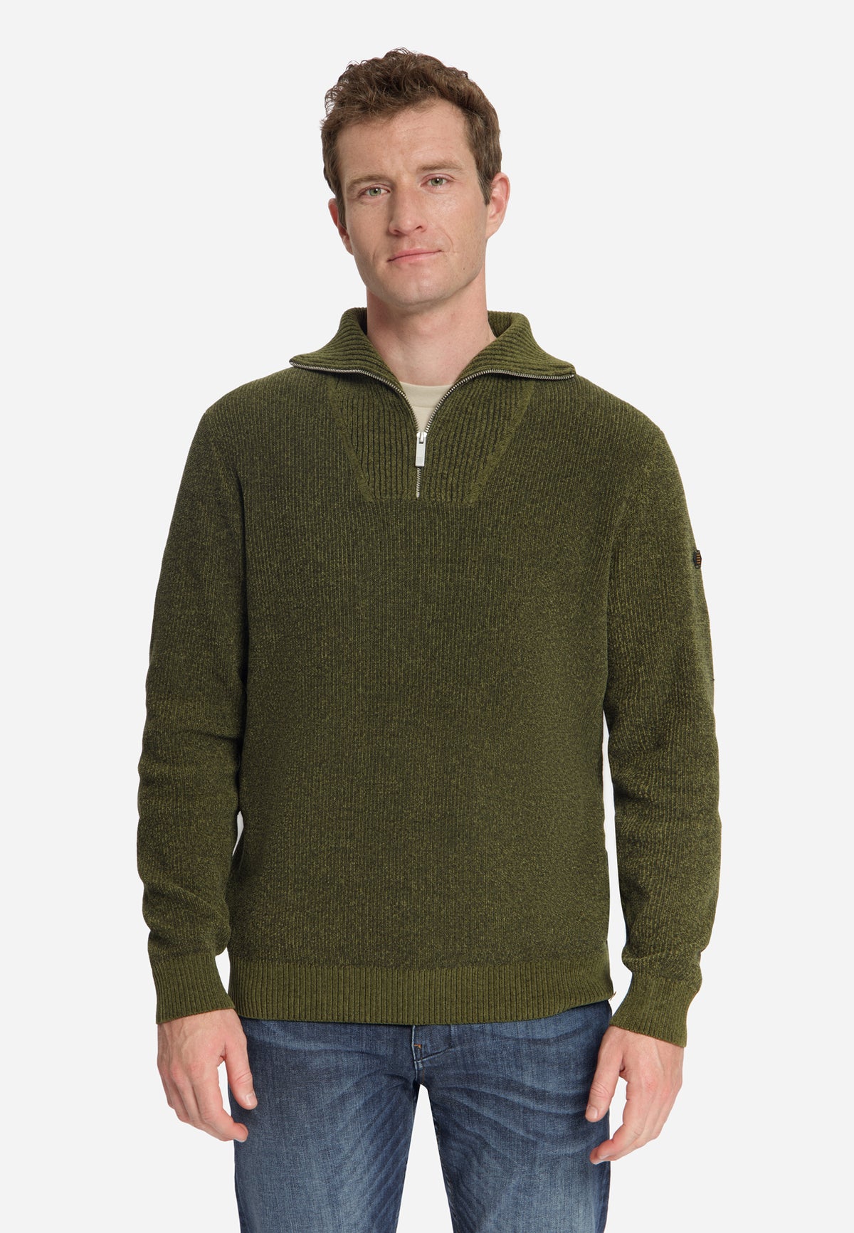 Weicher Half-Zip-Pullover | Moss