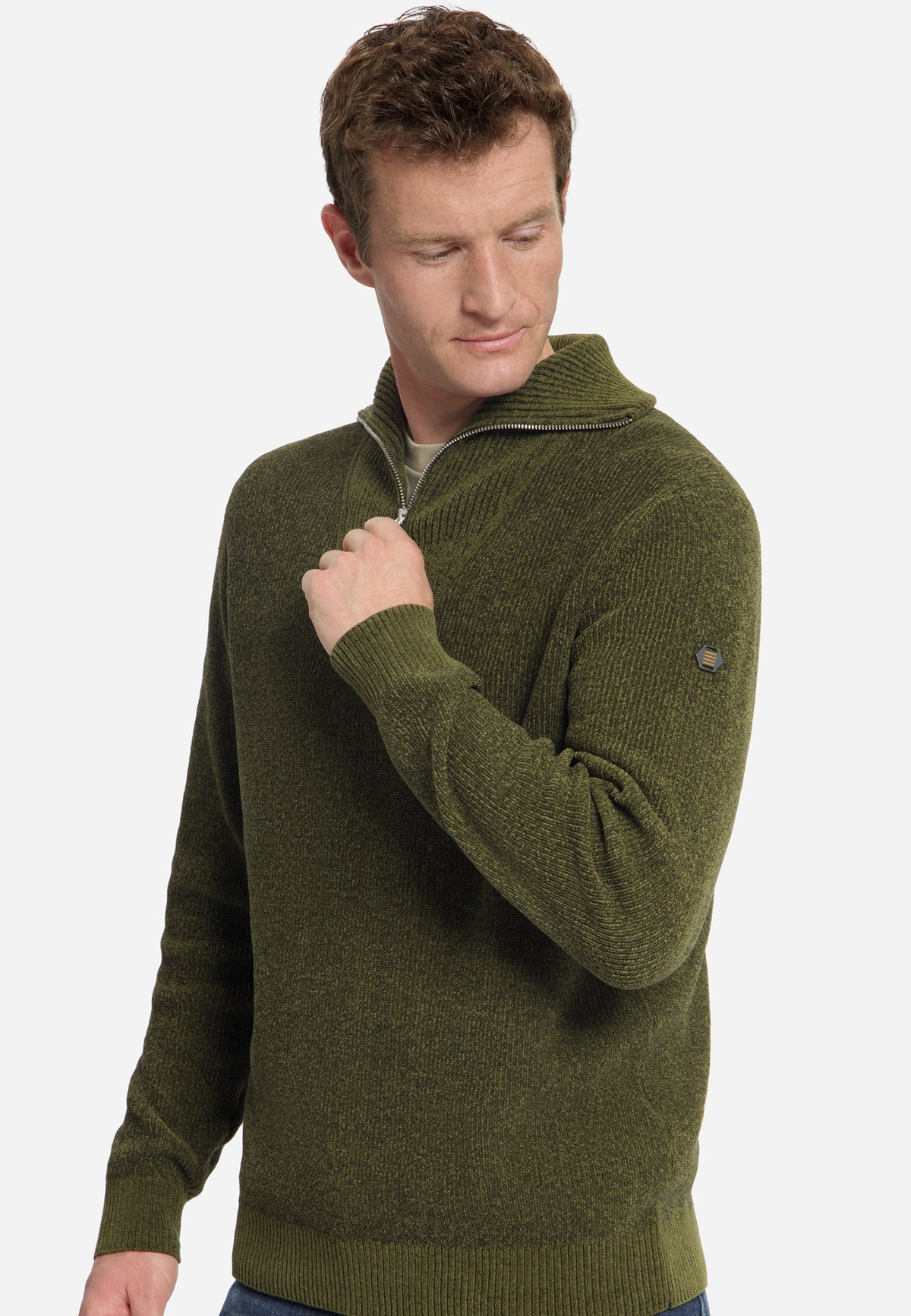 Weicher Half-Zip-Pullover | Moss