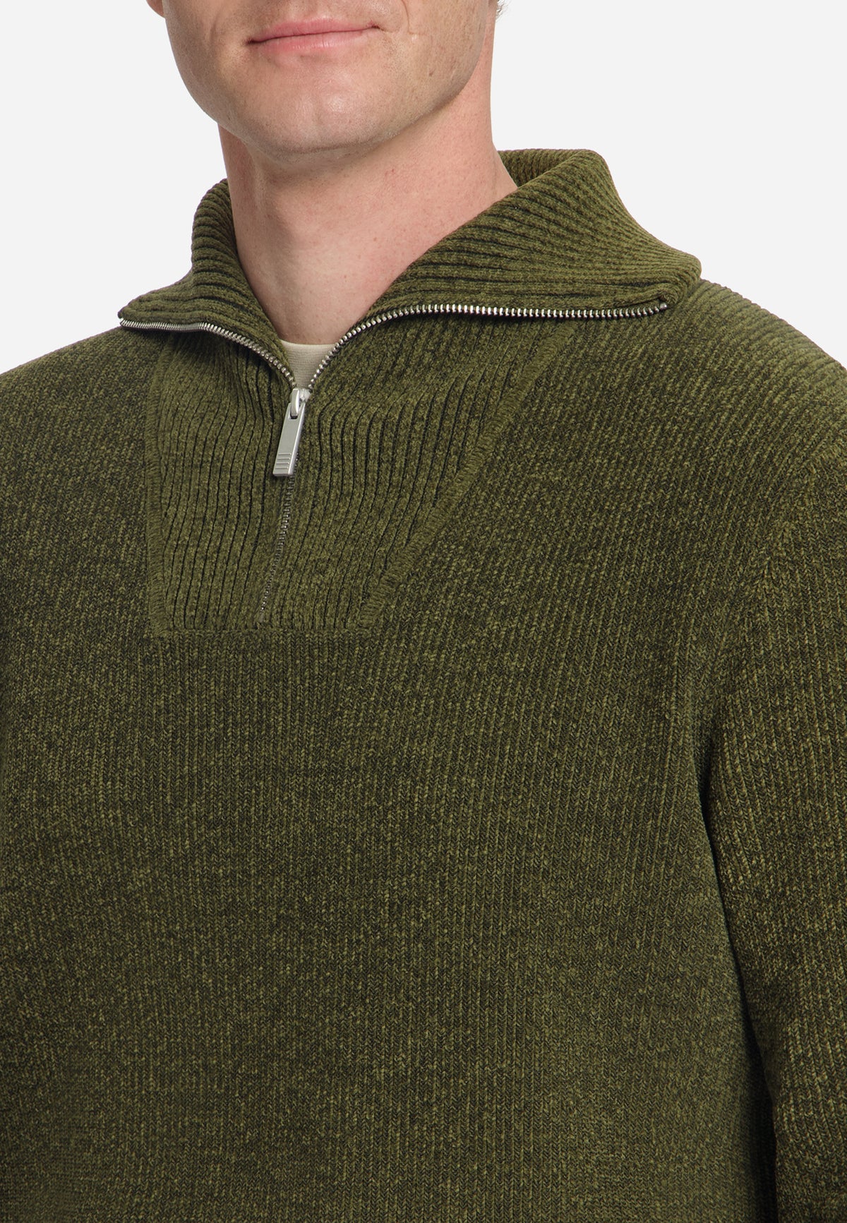 Weicher Half-Zip-Pullover | Moss