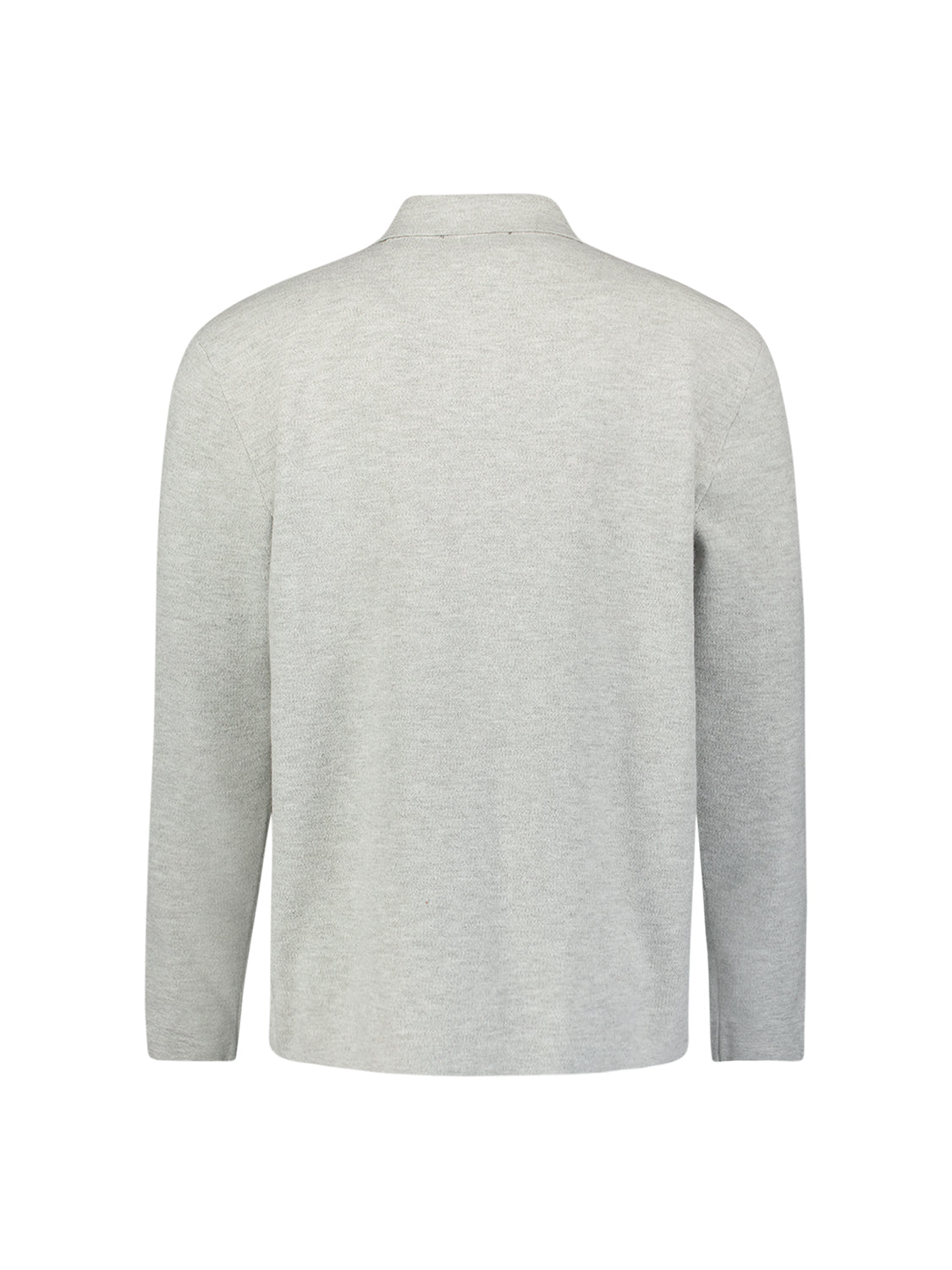 Zip-Up Knit Cardigan | Light Grey Melange