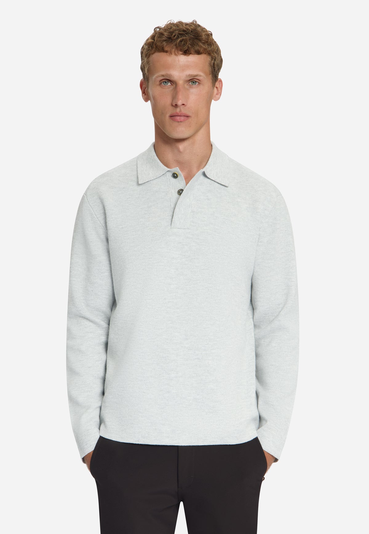 Soft-Touch-Polopullover | Light Grey Melange