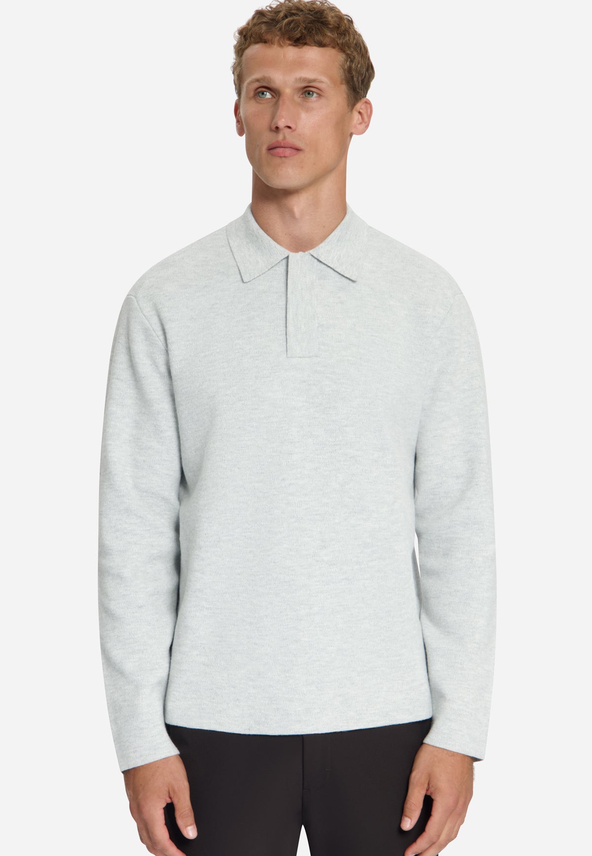 Soft-Touch-Polopullover | Light Grey Melange
