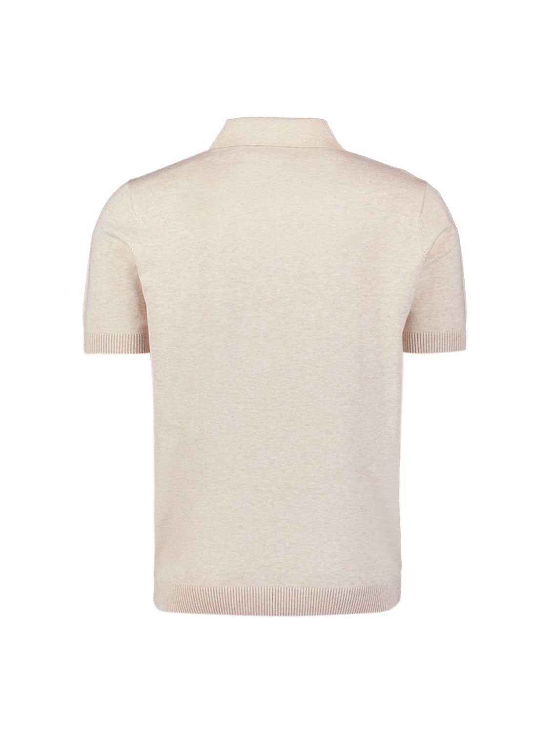 Feinstrick Zip-Polo | Stone