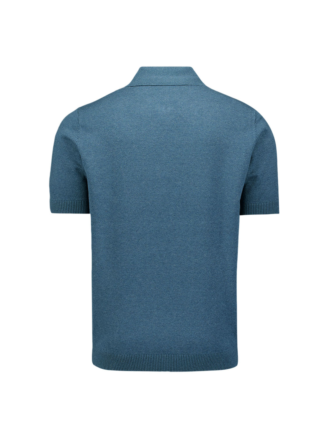 Fine Knit Zip Polo | Shadow Blue