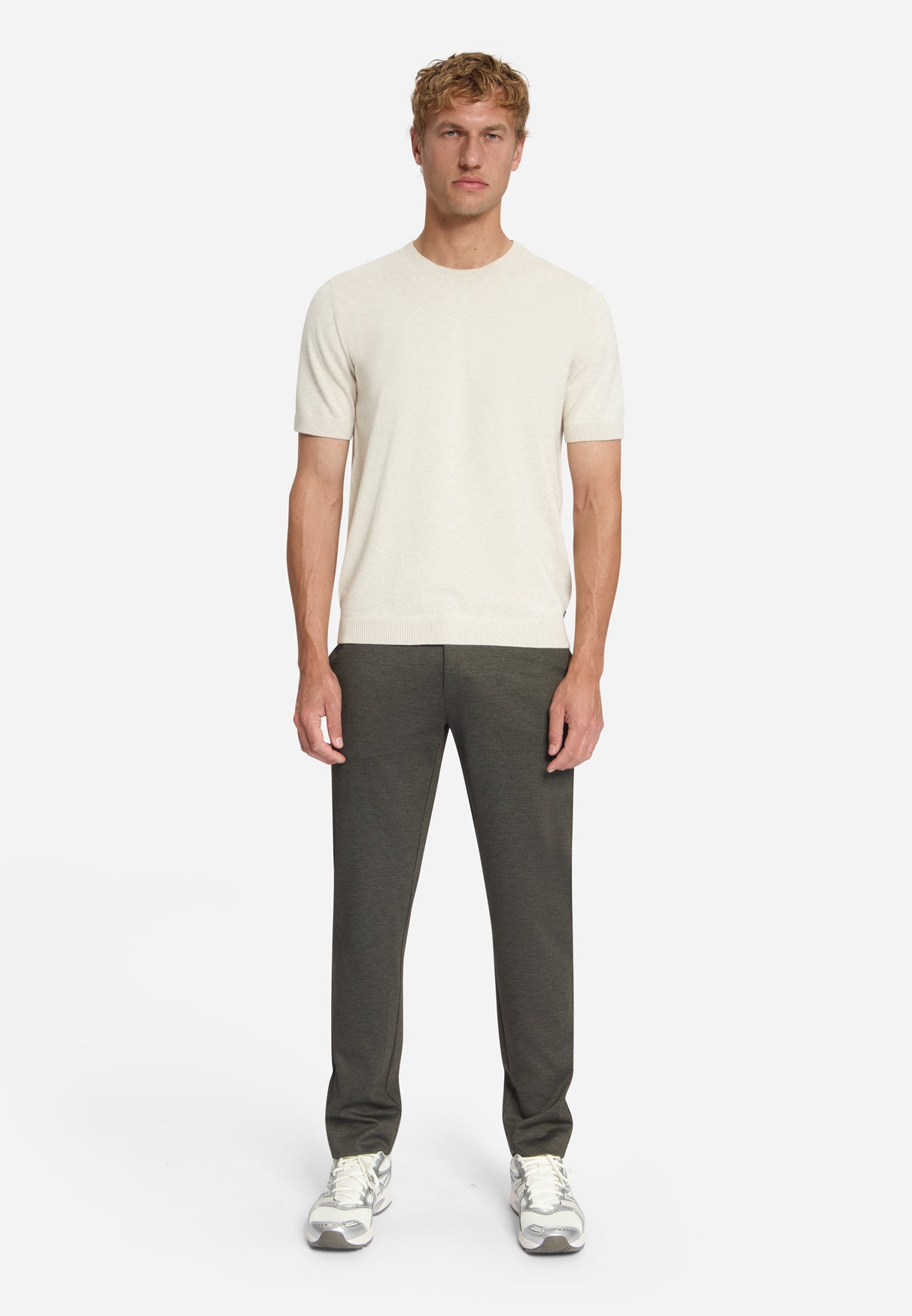 Melange Short Sleeve Jumper | Stone