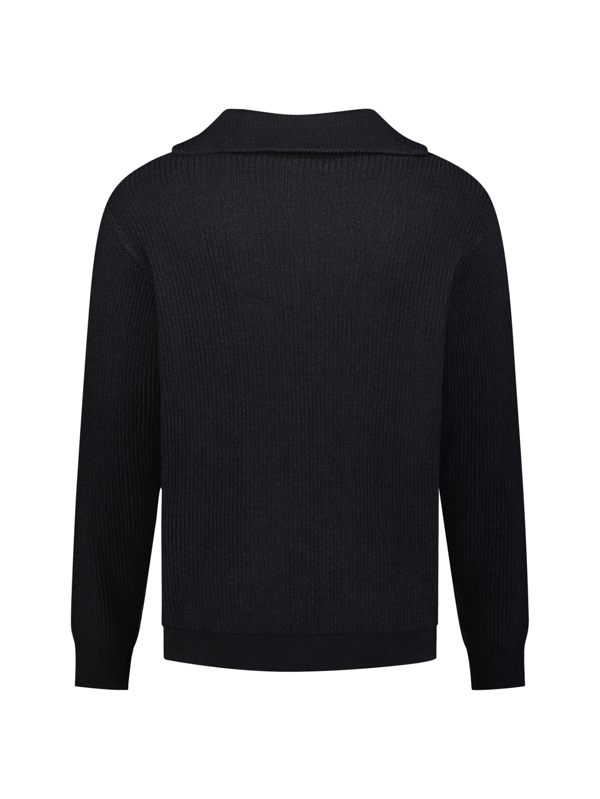 Ribbed Half Zip Jumper | Black