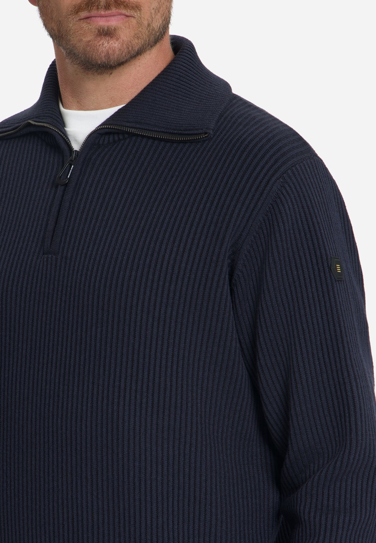 Gerippter Half-Zip-Pullover | Dark Night