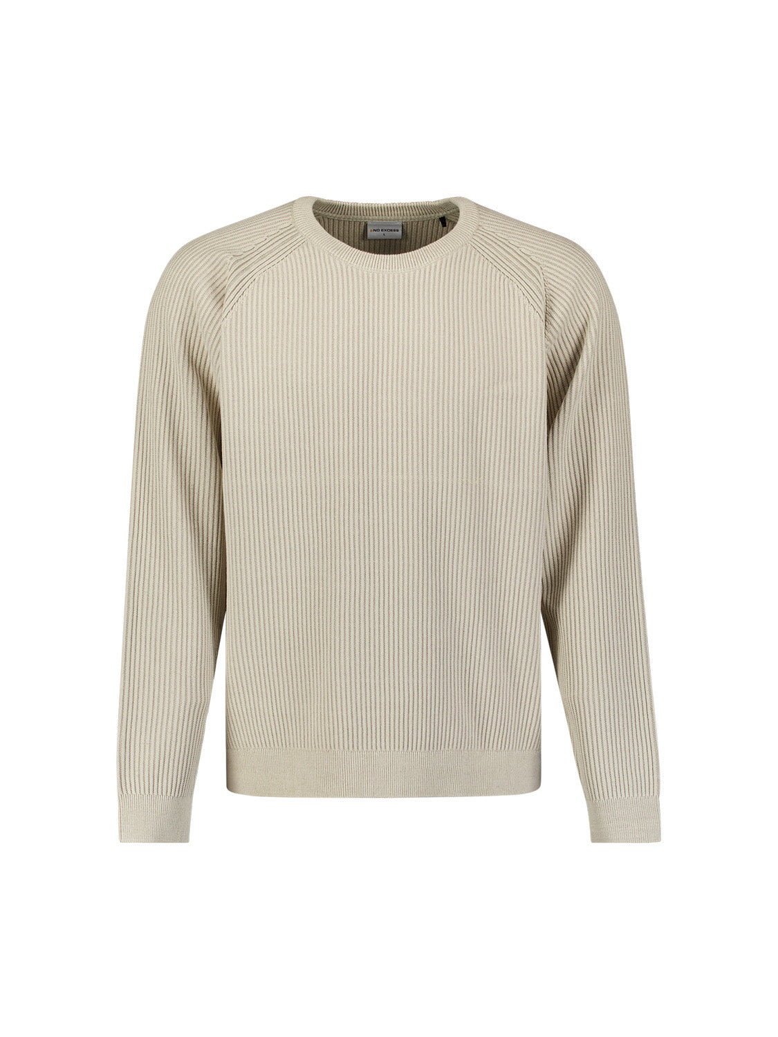 Pullover mit Rundhalsausschnitt und Tuck Stitch | Stone