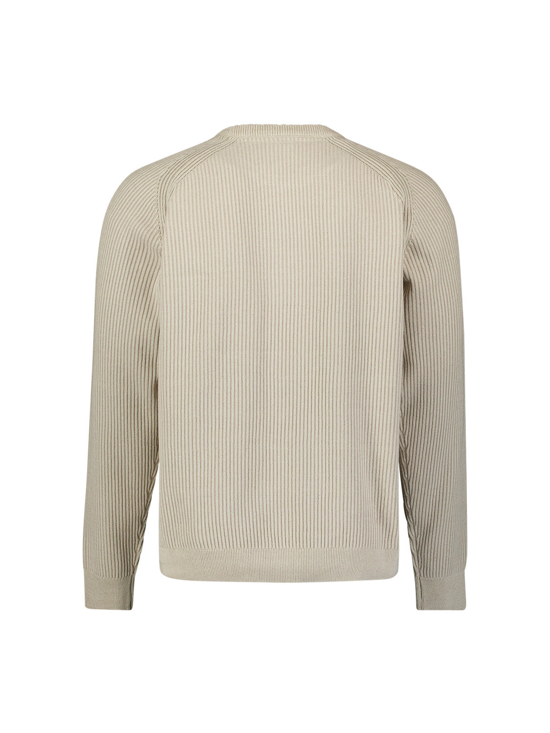 Pullover mit Rundhalsausschnitt und Tuck Stitch | Stone
