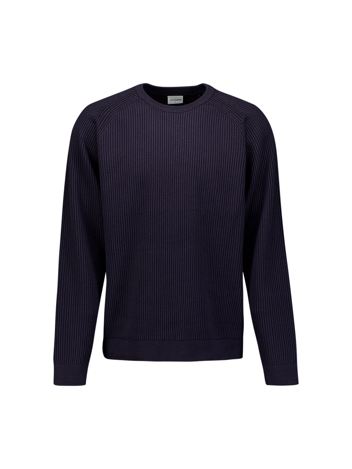 Pullover mit Rundhalsausschnitt und Tuck Stitch | Dark Night