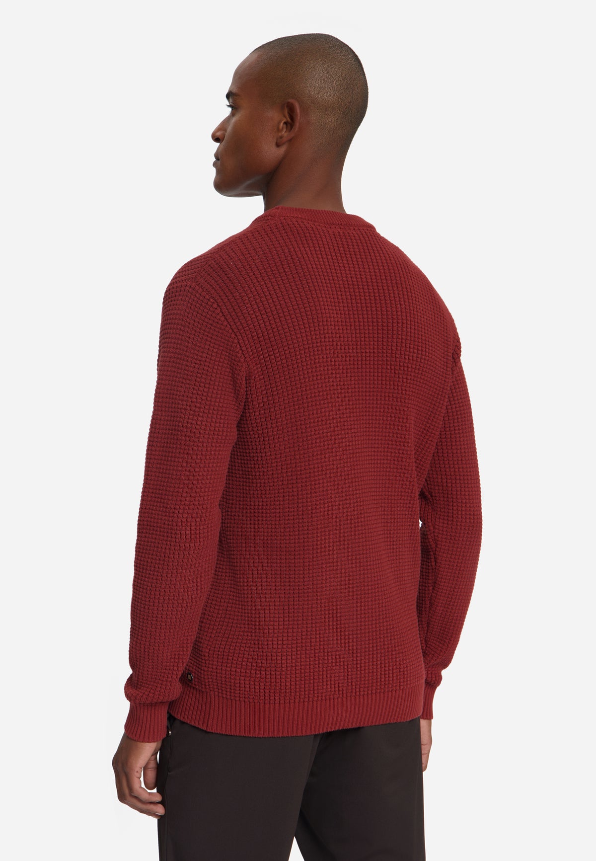 Textured Crew Neck Jumper | Cayenne