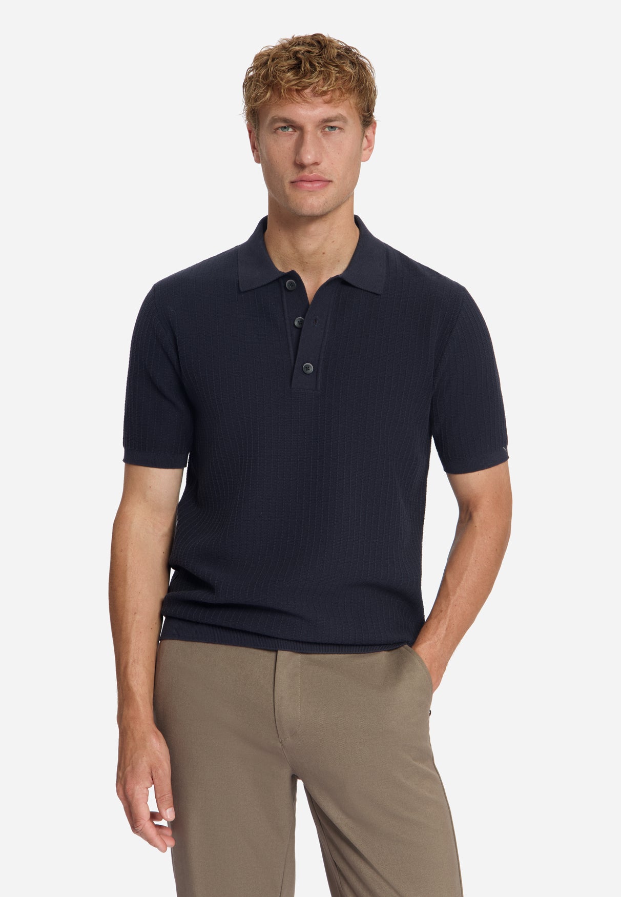 Kurzarm-Polo-Pullover | Dark Night