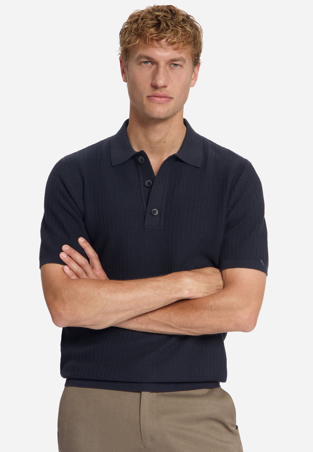 Kurzarm-Polo-Pullover | Dark Night