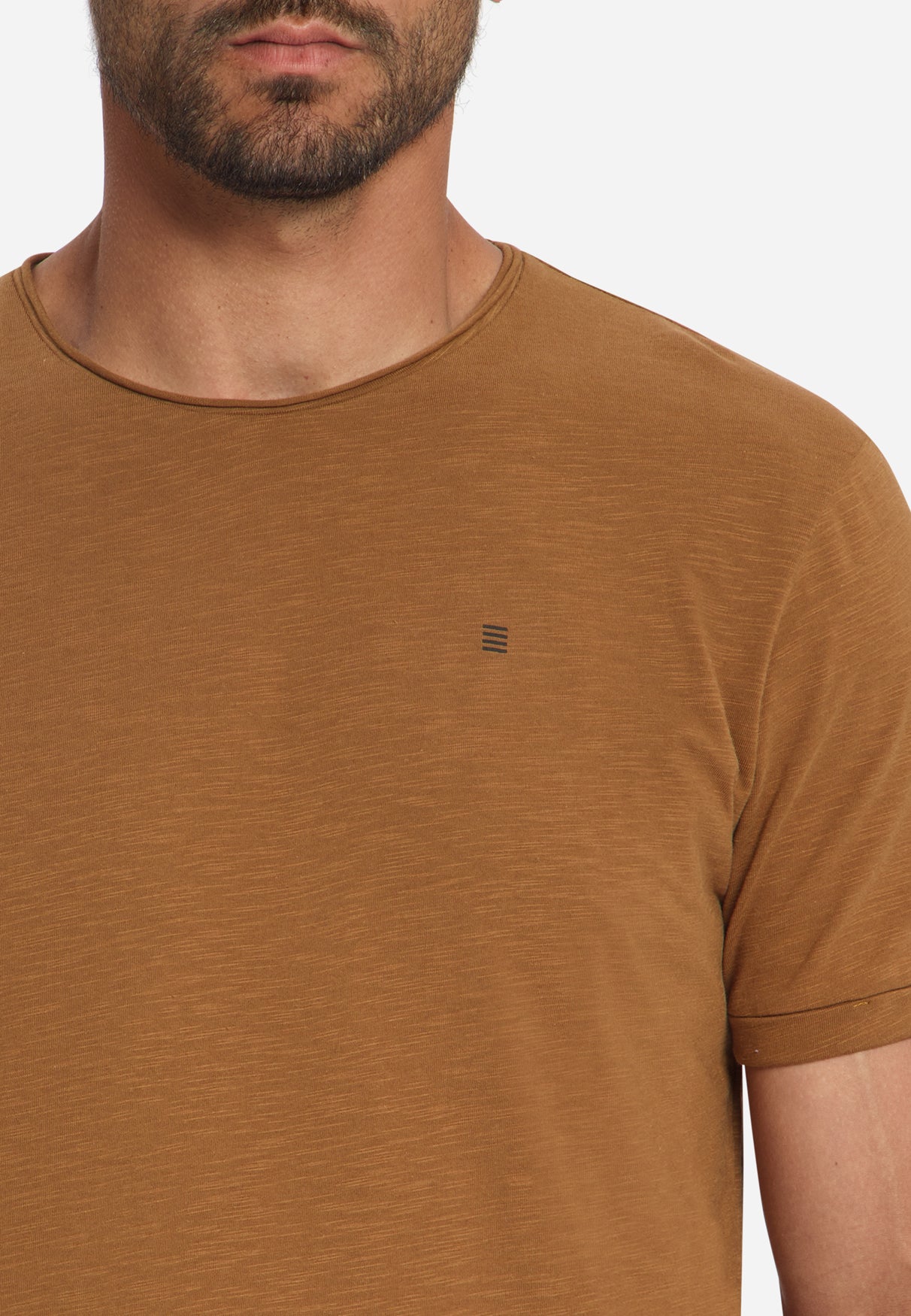 Slub T-Shirt aus Baumwolle | Caramel