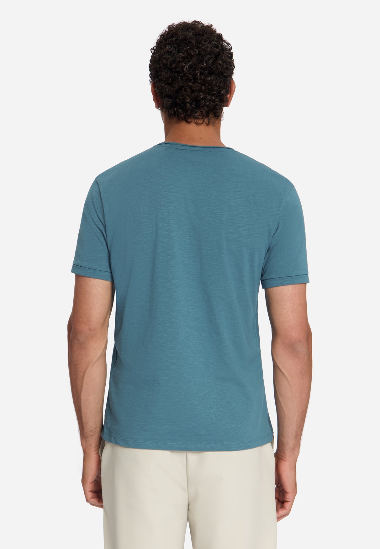 T-Shirt aus Baumwoll-Slub | shadow blue