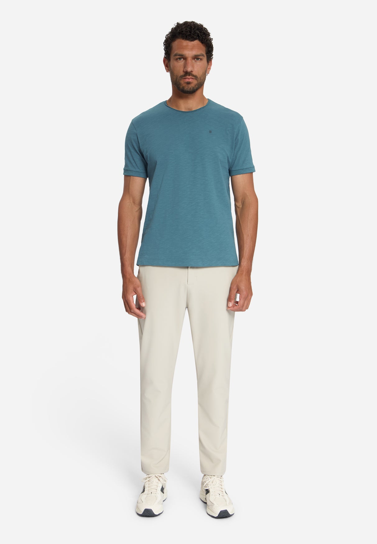T-Shirt aus Baumwoll-Slub | shadow blue