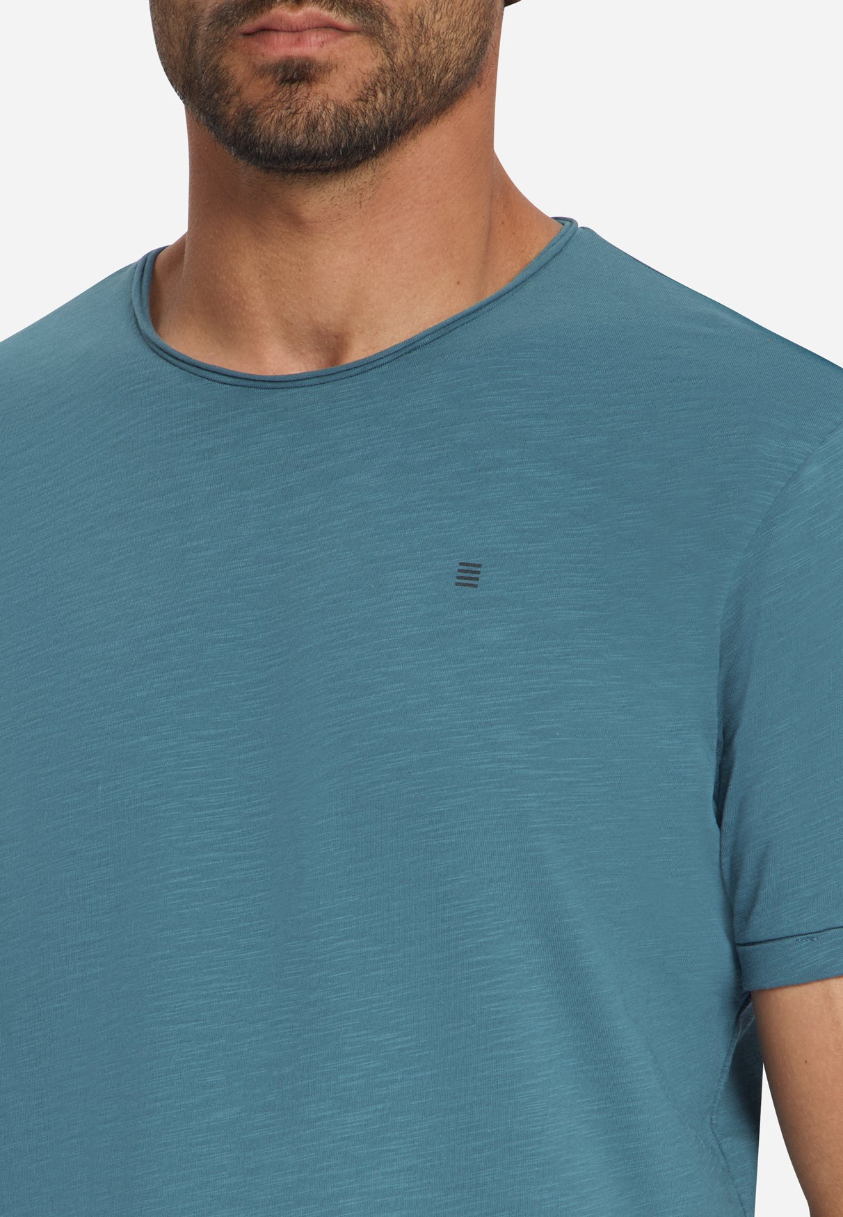 T-Shirt aus Baumwoll-Slub | shadow blue