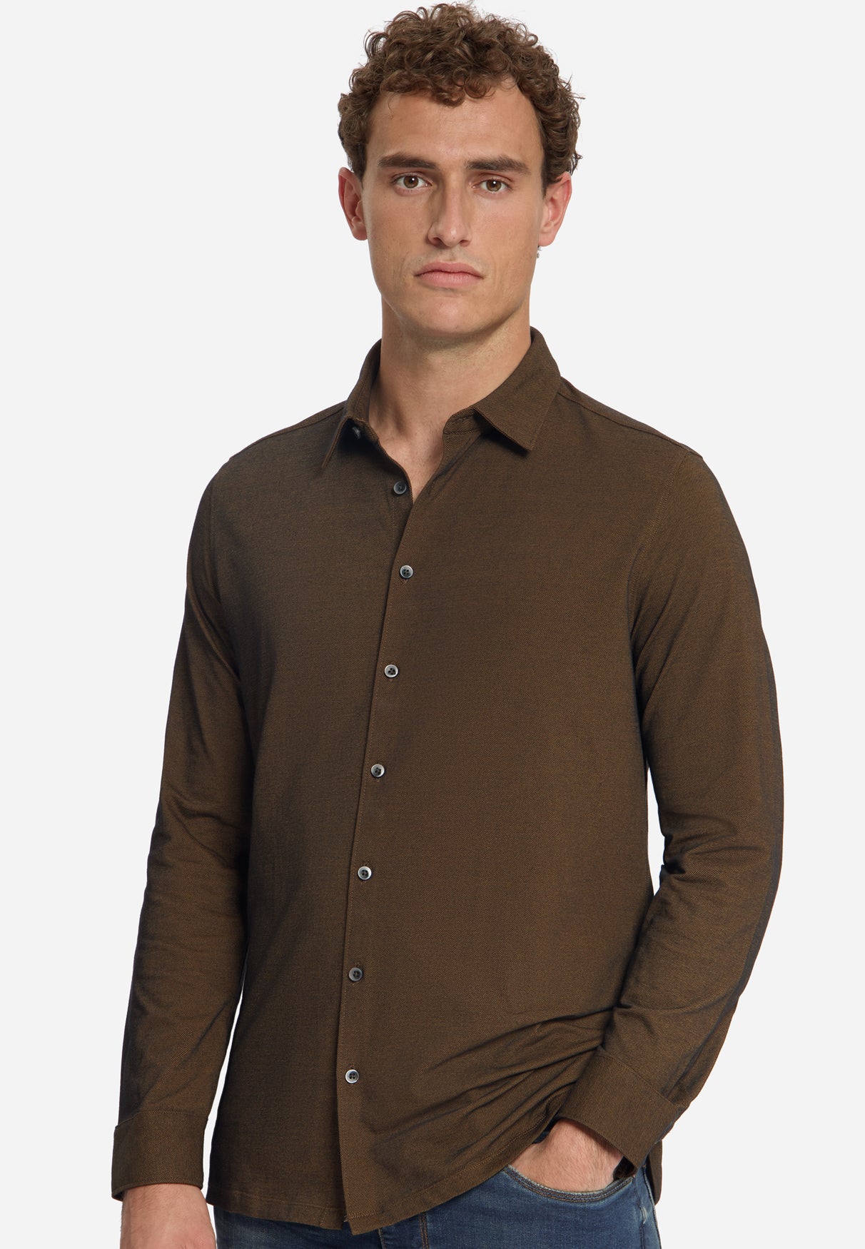 Twill Jersey Shirt | Caramel