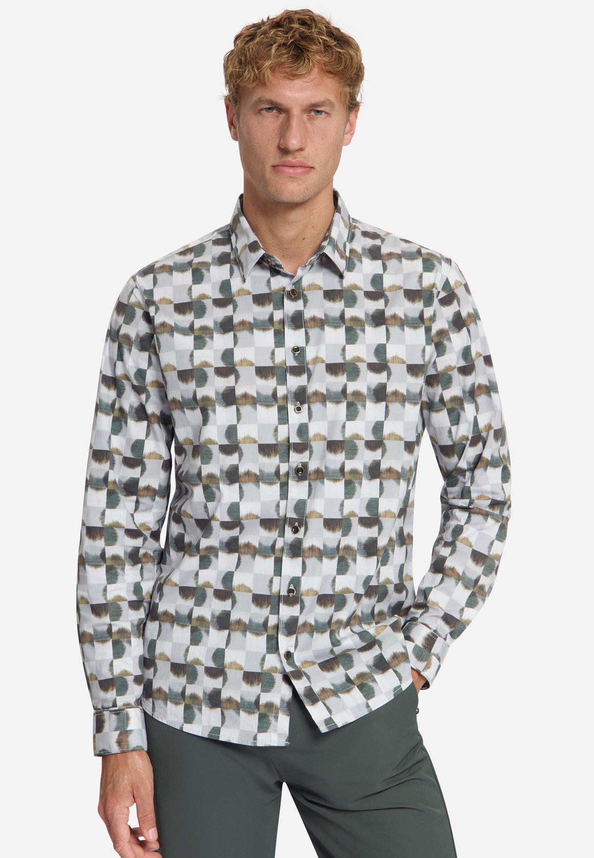 Shirt Stretch Allover Printed | Caramel