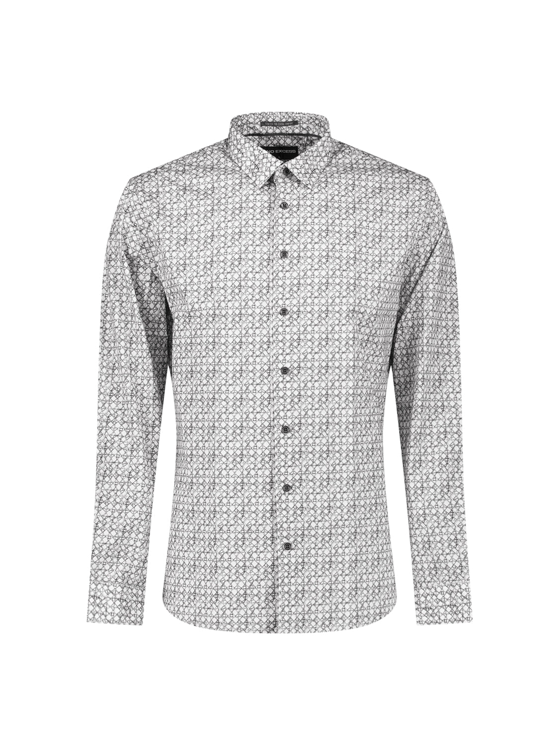 Bedrucktes Stretch-Hemd | Dusty Blue
