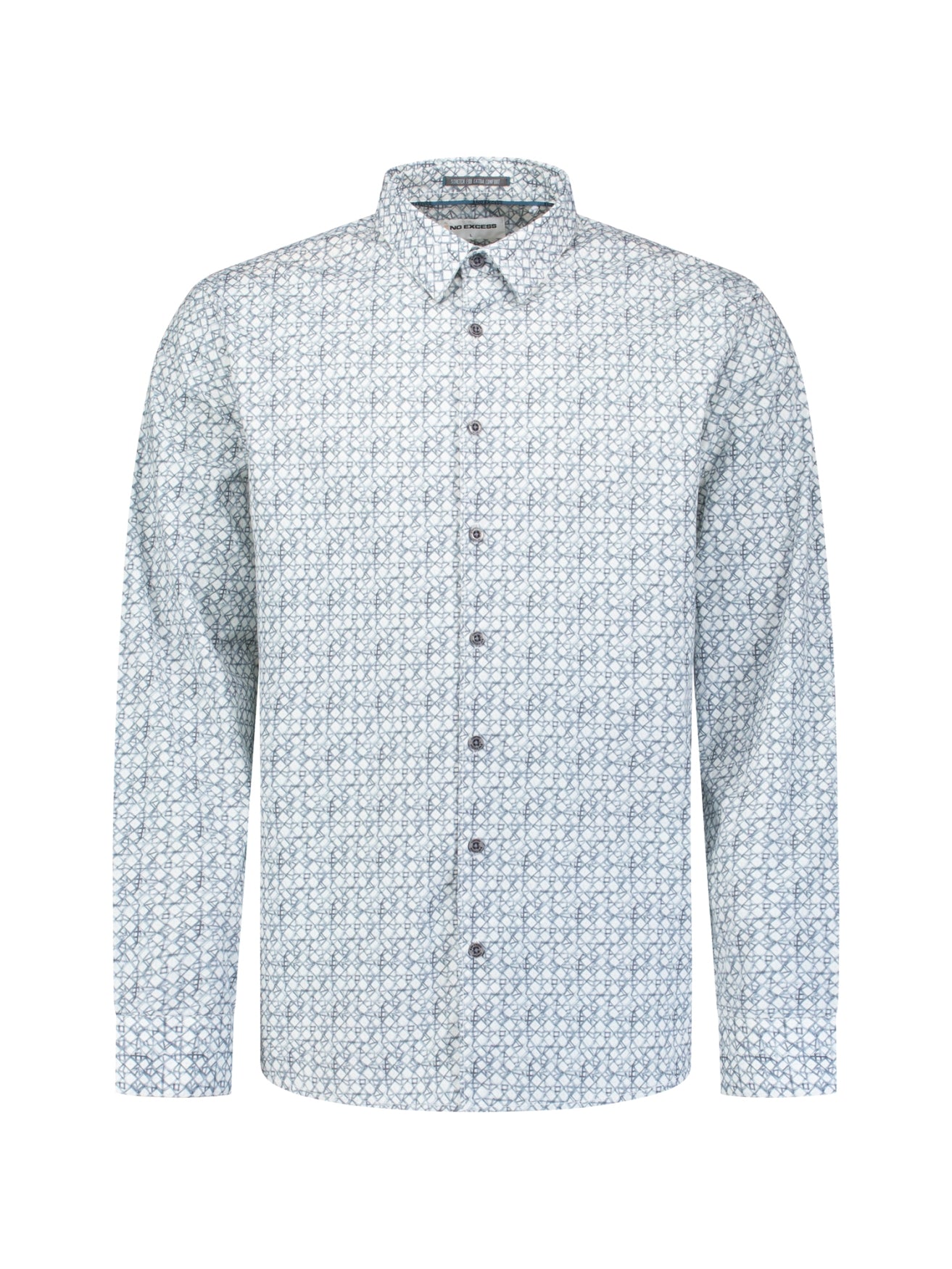 Bedrucktes Stretch-Hemd | Dusty Blue