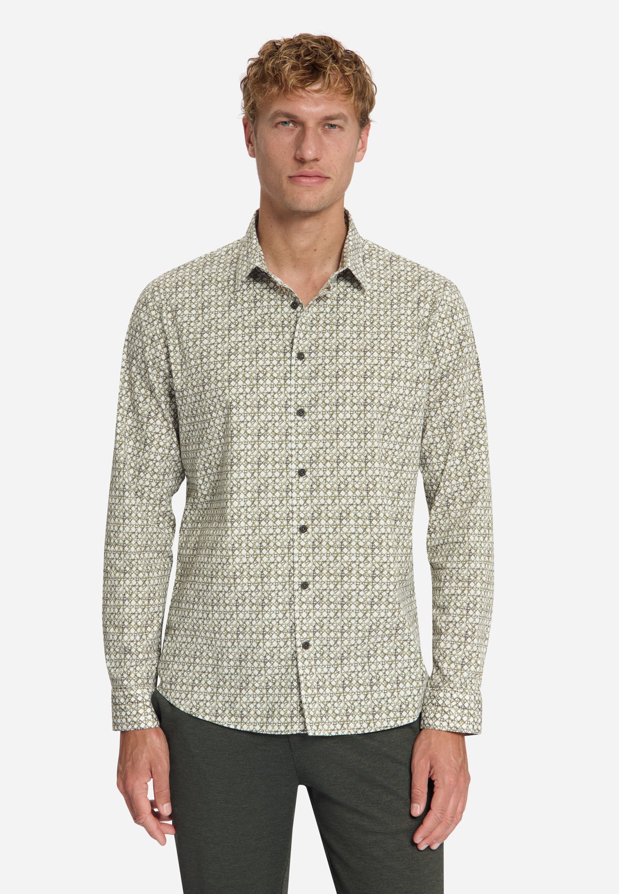 Bedrucktes Stretch-Hemd | Moss