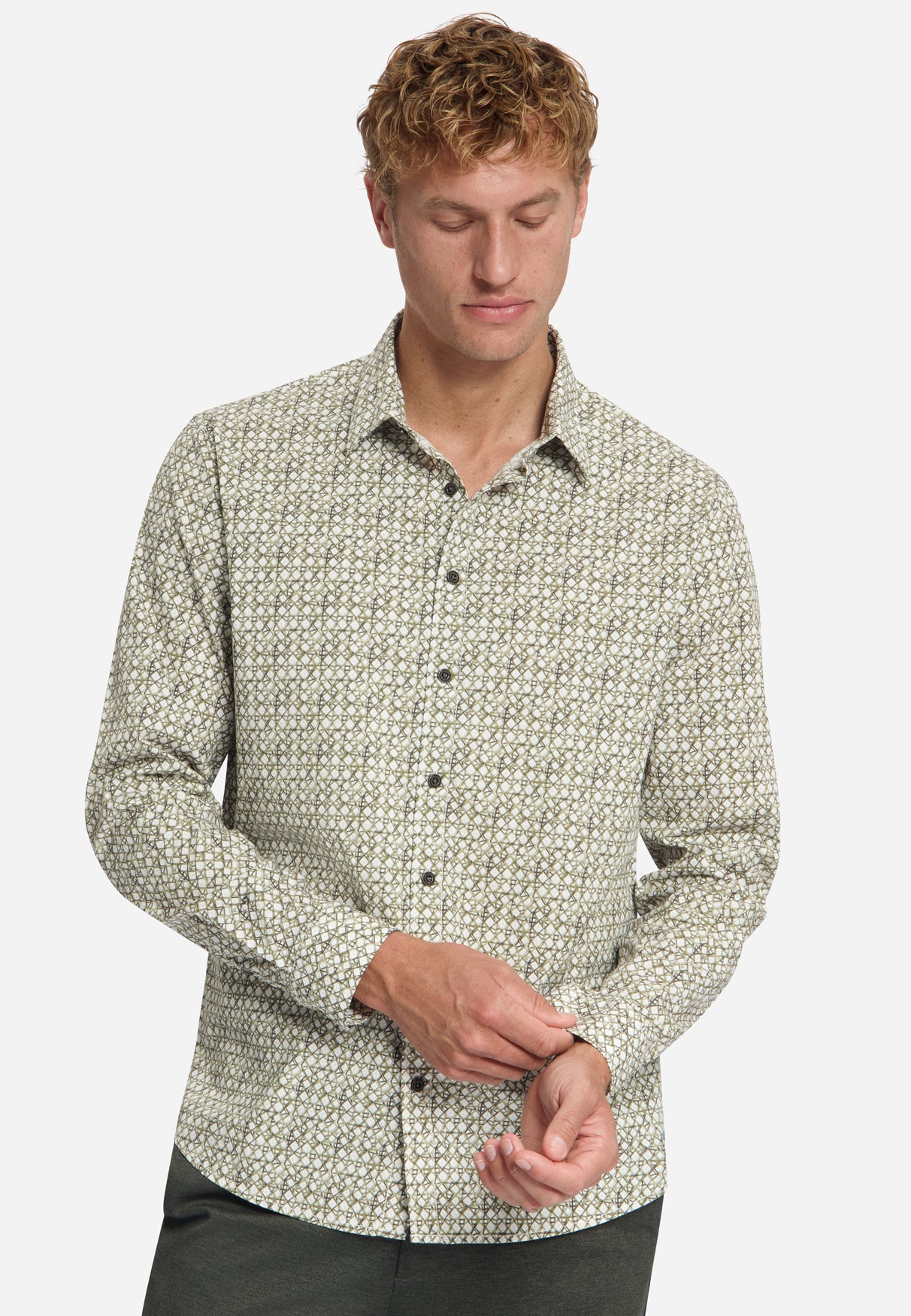 Printed stretch shirt | Moss