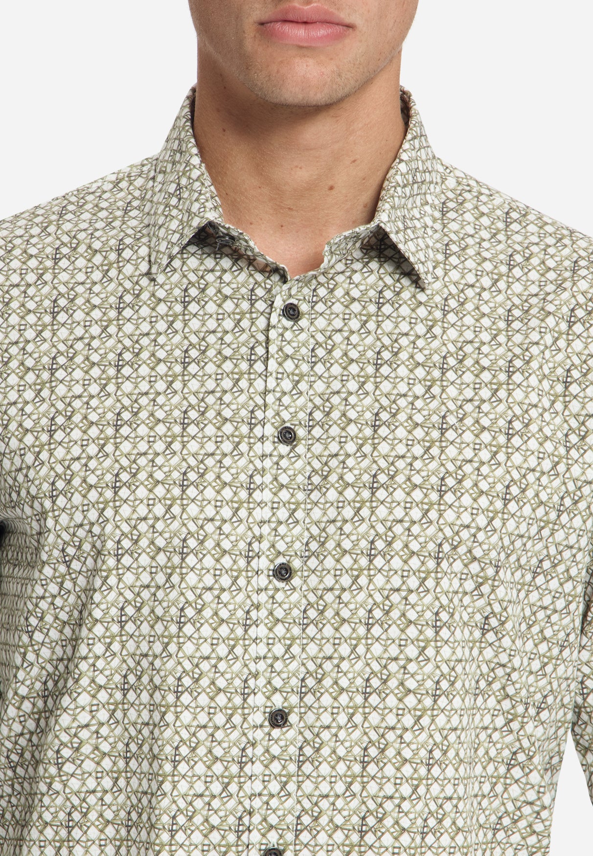 Printed stretch shirt | Moss