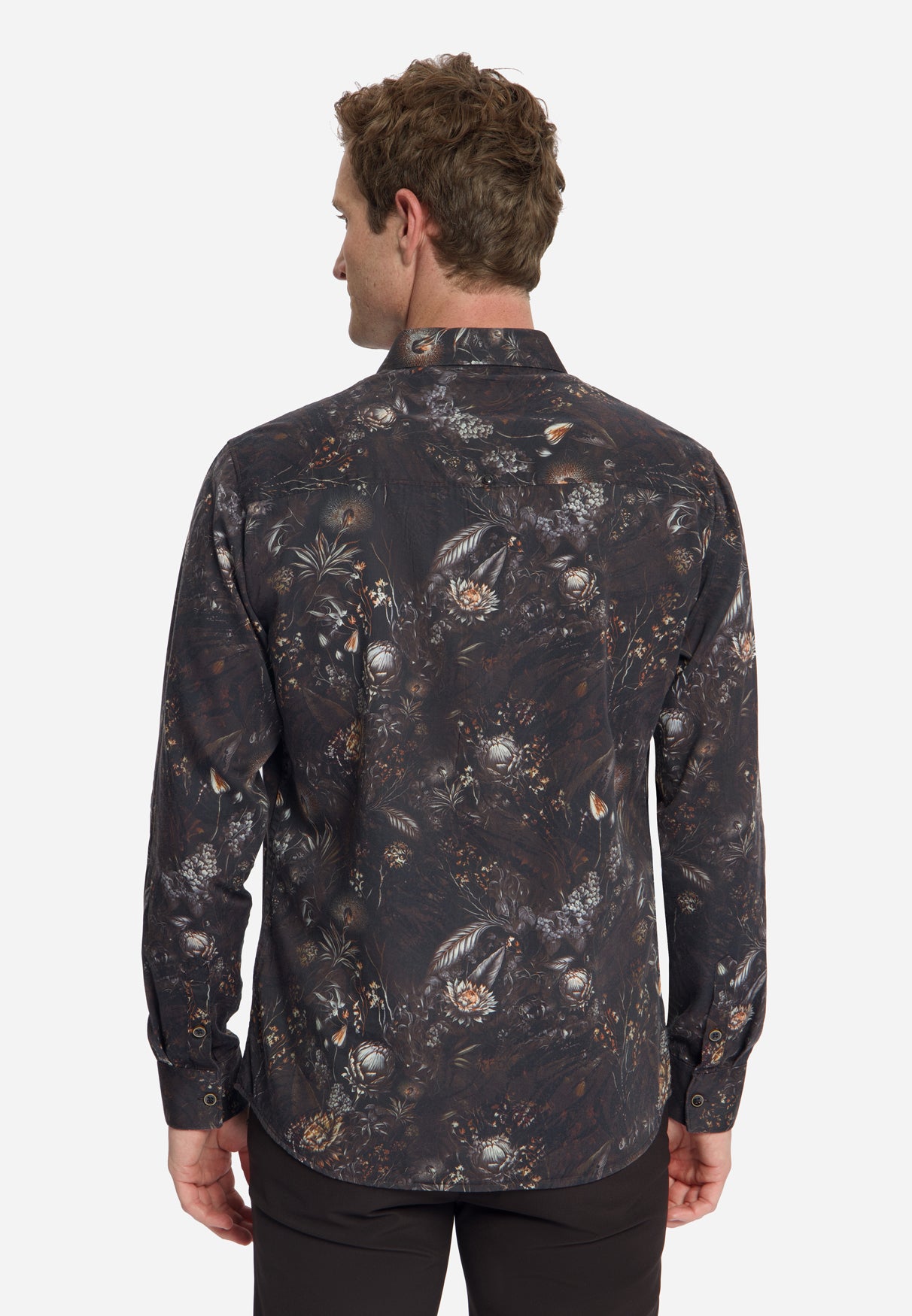 Shirt Allover Printed Satin Weave | Black