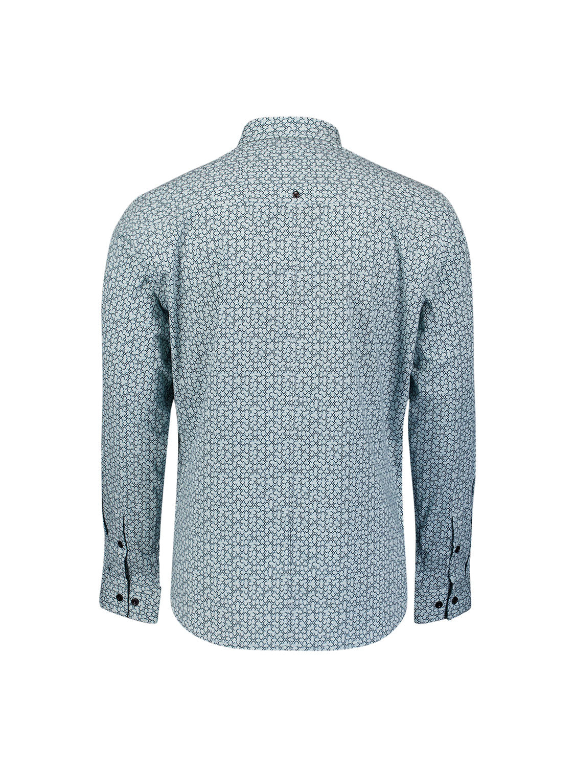 Printed stretch shirt | Dusty Blue