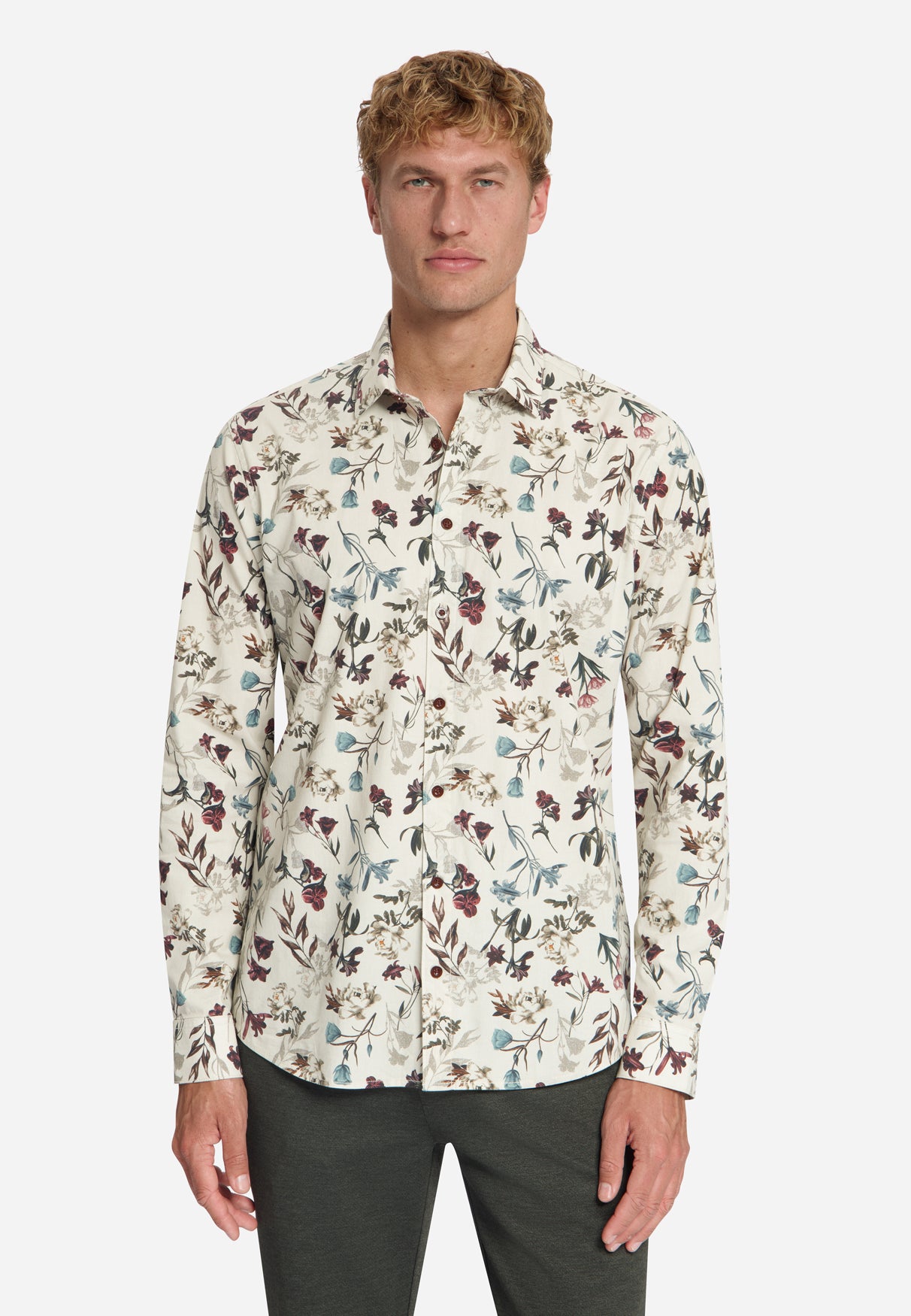 Bedrucktes Stretch-Hemd | Stone