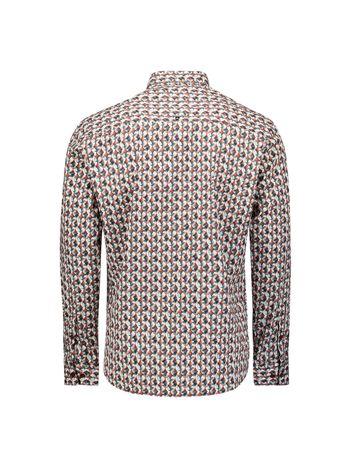 Stretch-Hemd mit Allover-Print | Caramel