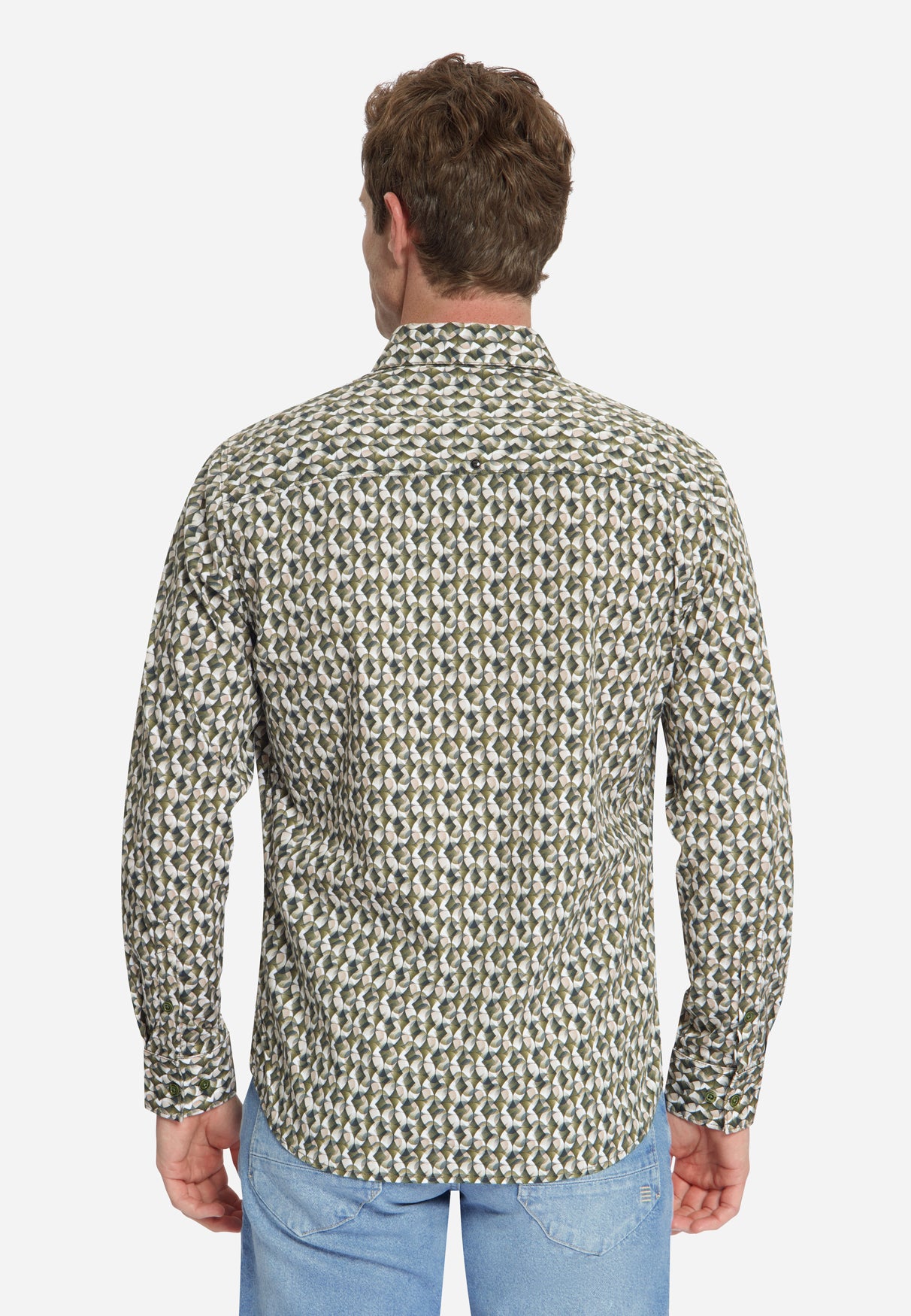 Stretch Allover Print Shirt | Moss