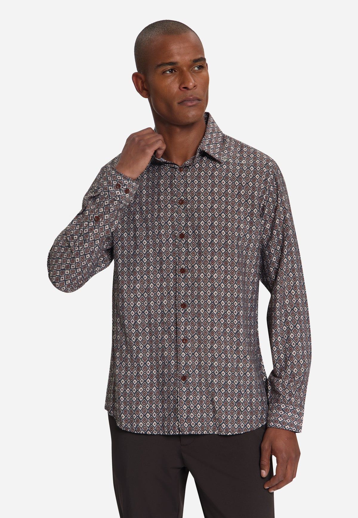 Allover Print Shirt | Light Brown