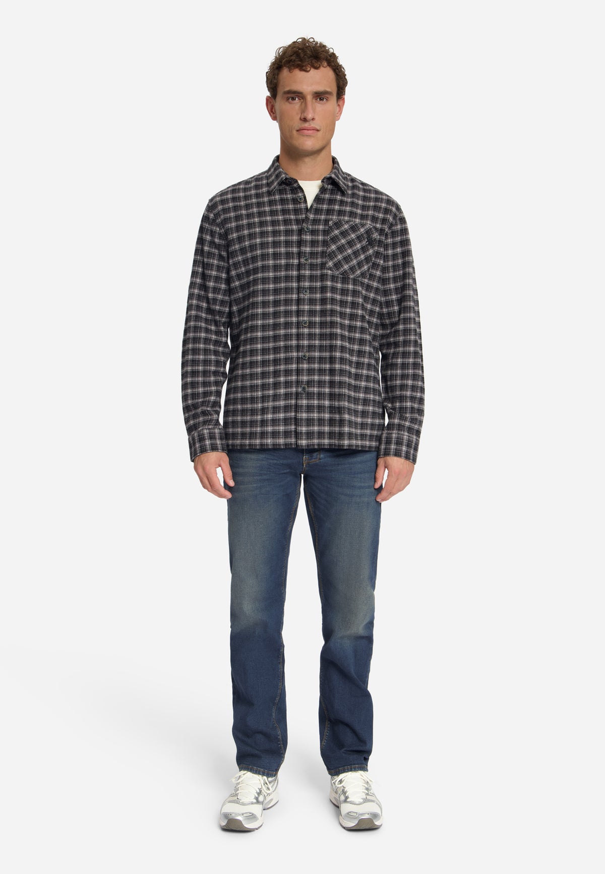 Cotton Check Shirt | Black