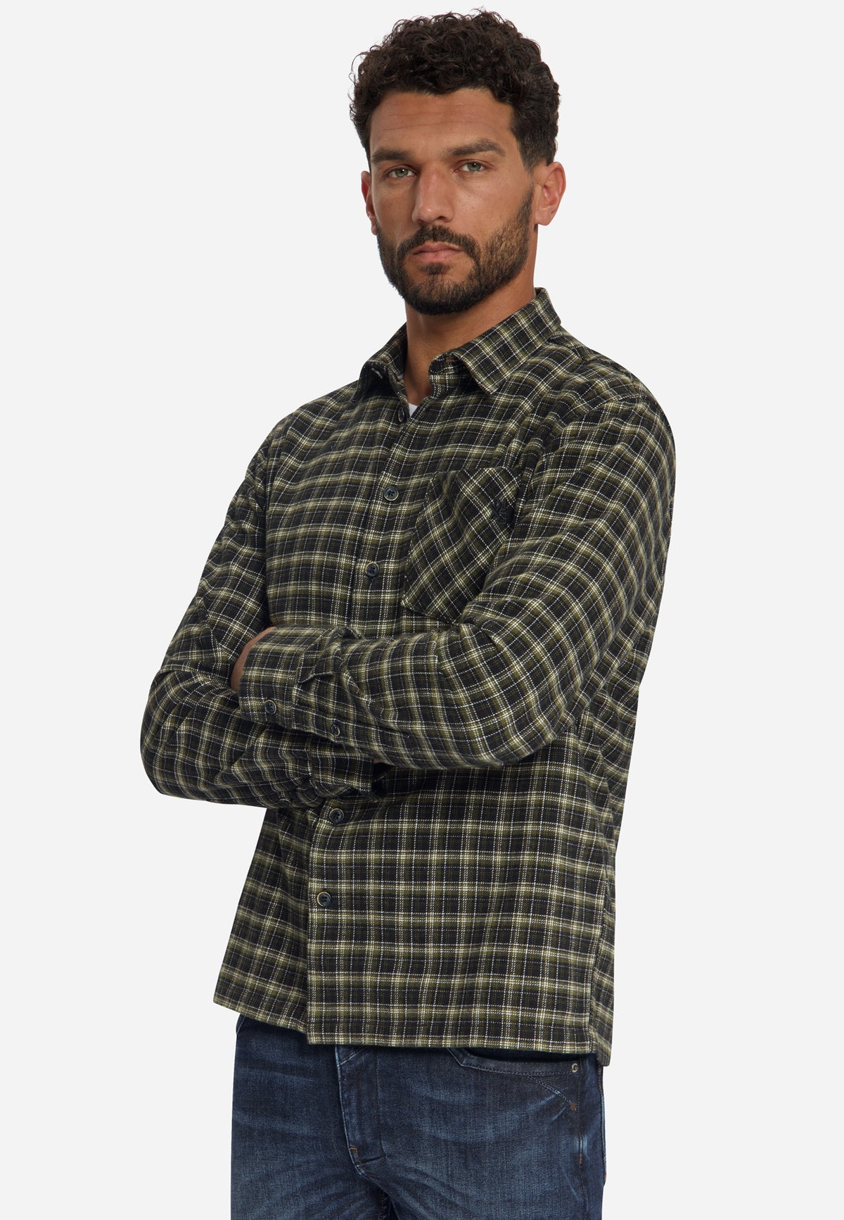 Cotton Check Shirt | Moss