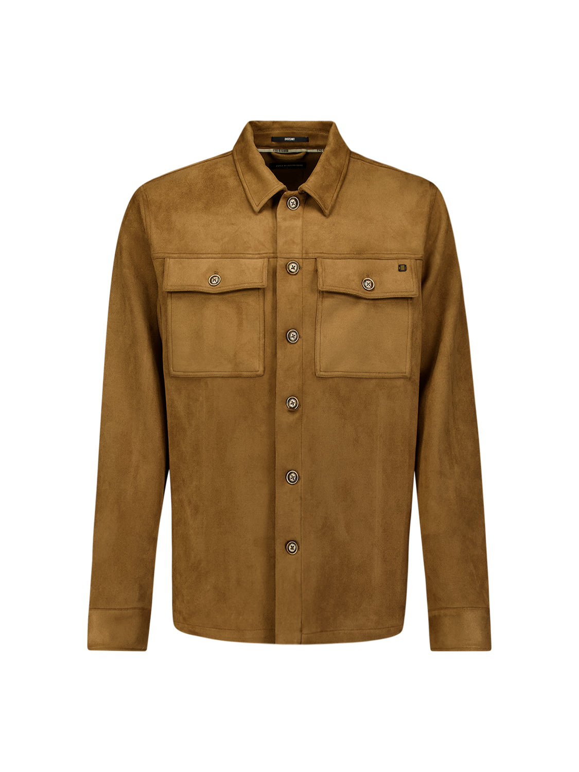 Overshirt in Veloursleder-Optik | Caramel