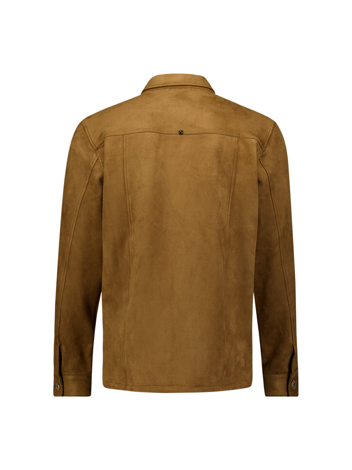 Overshirt in Veloursleder-Optik | Caramel