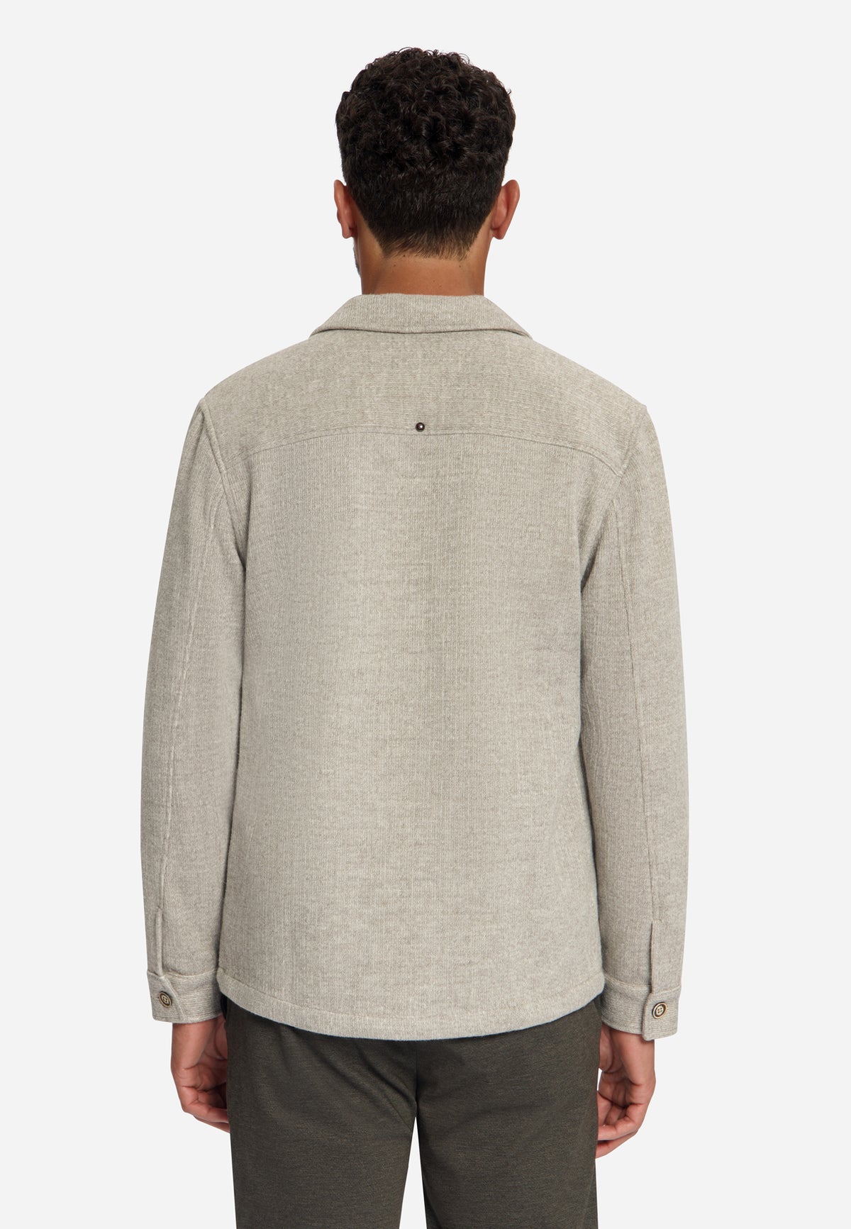 Wool Look Overshirt | Cement