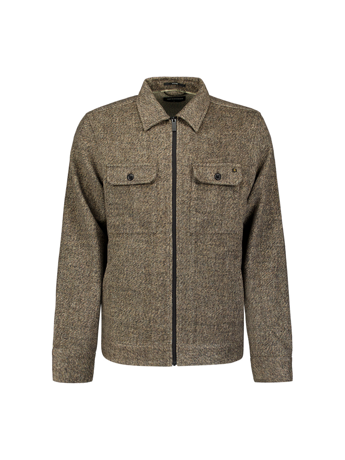 Wollmix-Overshirt mit Reißverschluss | Light Brown