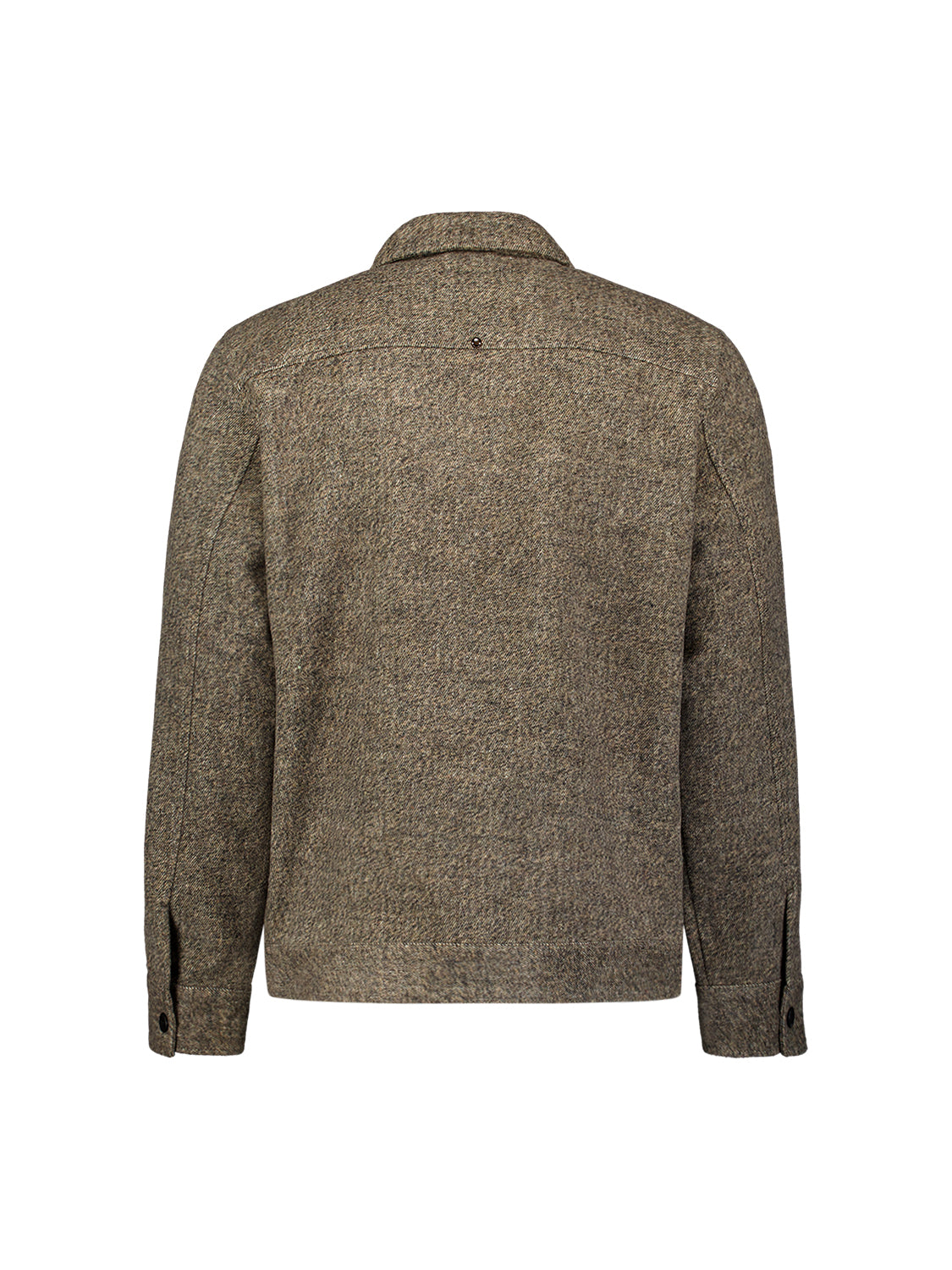 Wollmix-Overshirt mit Reißverschluss | Light Brown