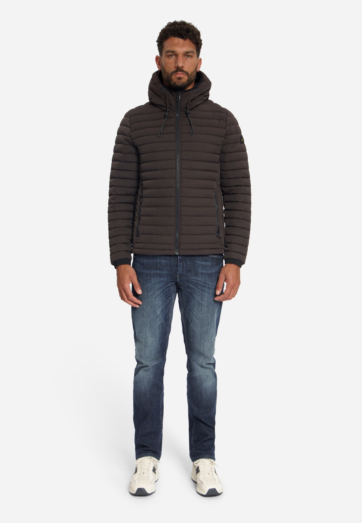 Hooded Padded Jacket | Dark Brown