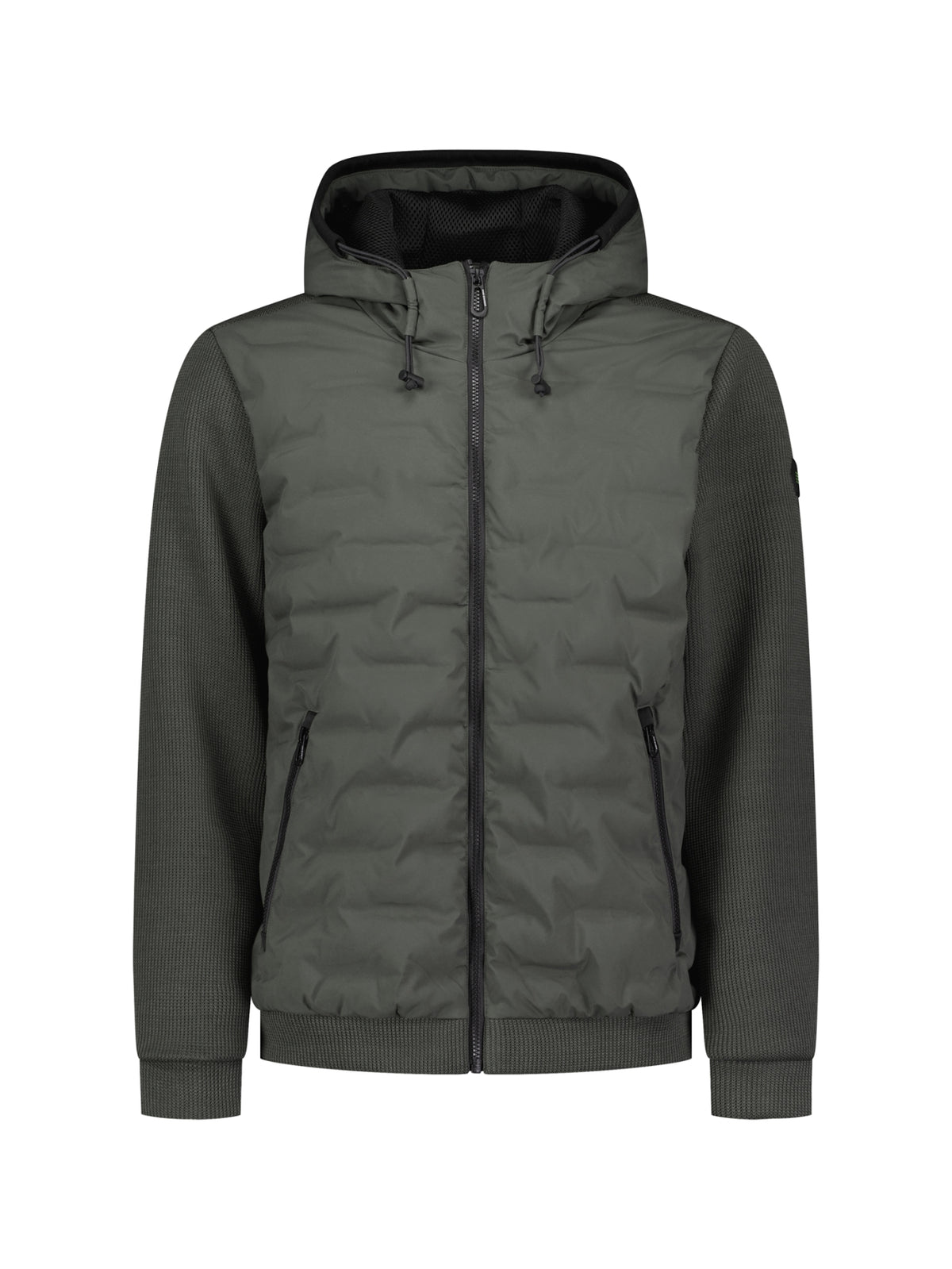 Strickjacke mit leichter Wattierung und Kapuze | Army
