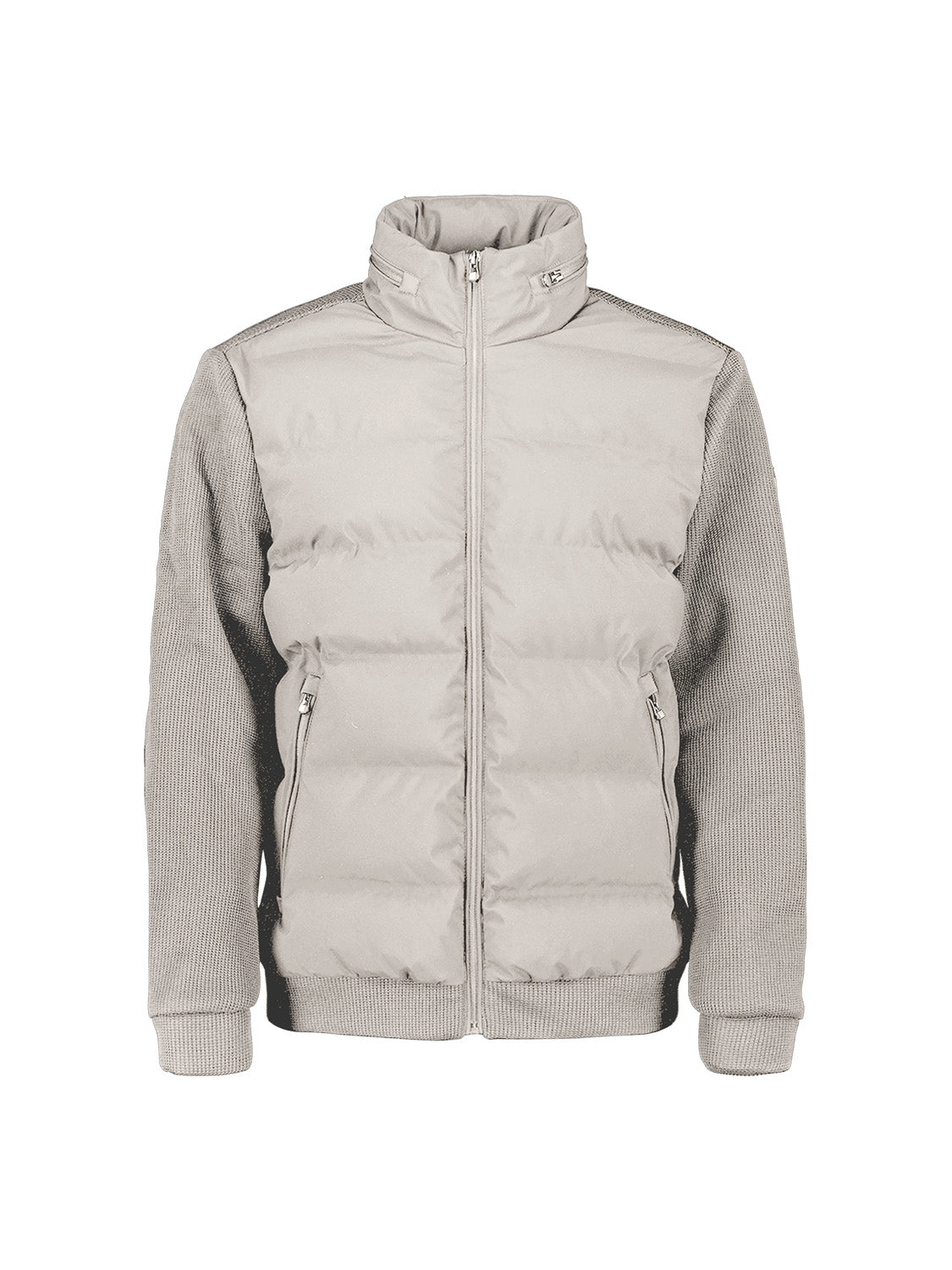 Jacket Short Fit Sealed Knitted Mix | Stone