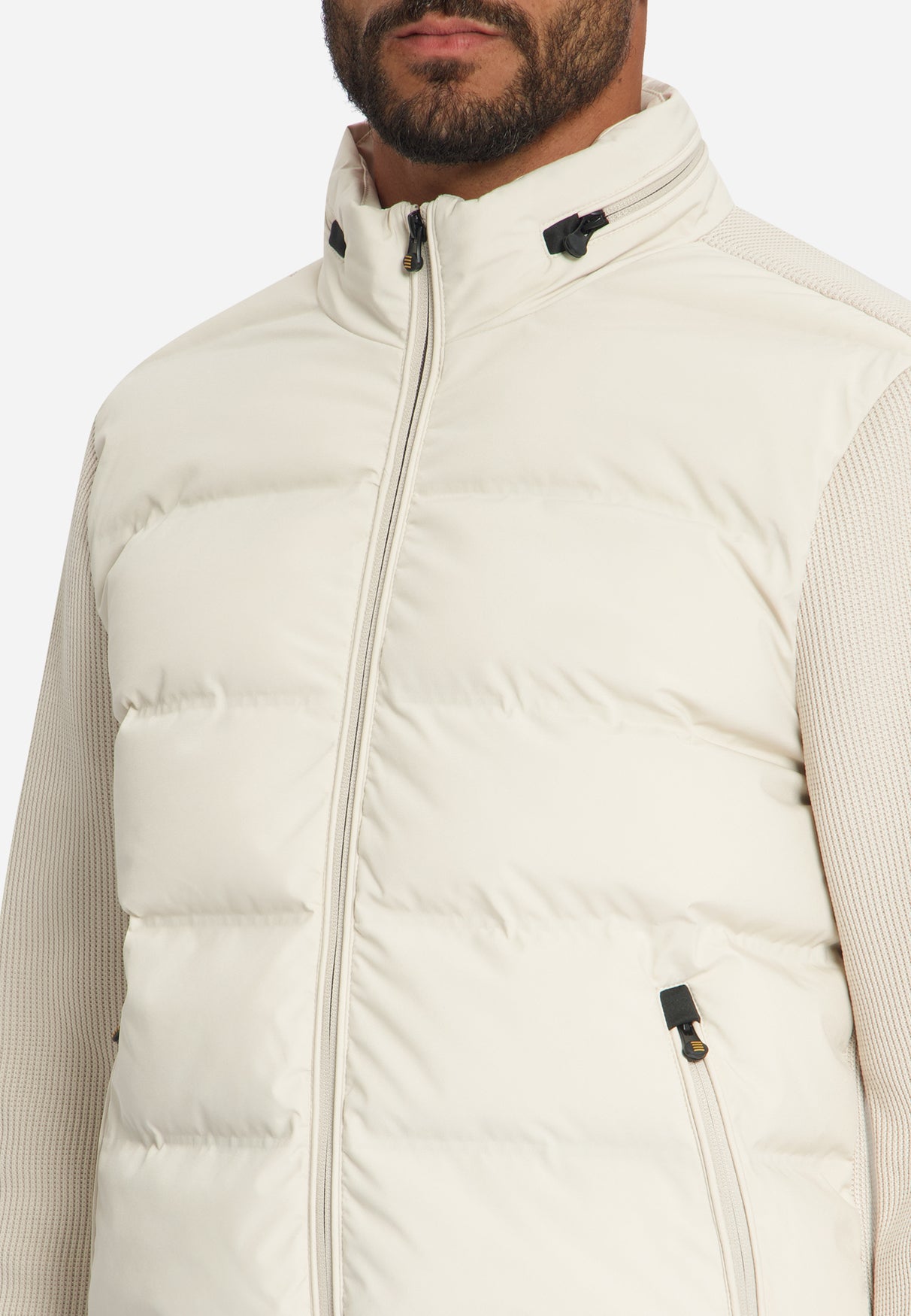 Jacket Short Fit Sealed Knitted Mix | Stone