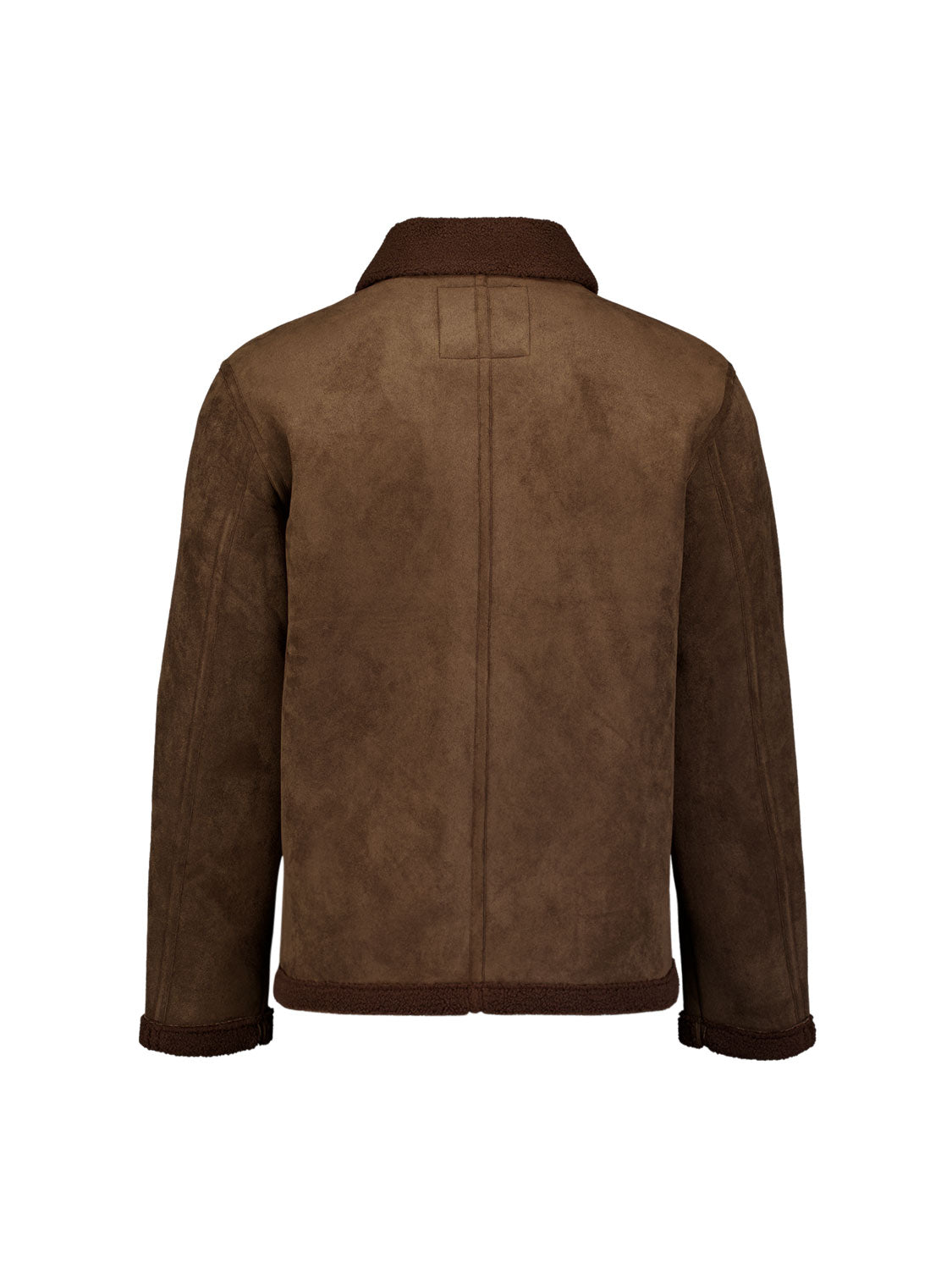 Jacke in Veloursleder-Optik | Dark Brown