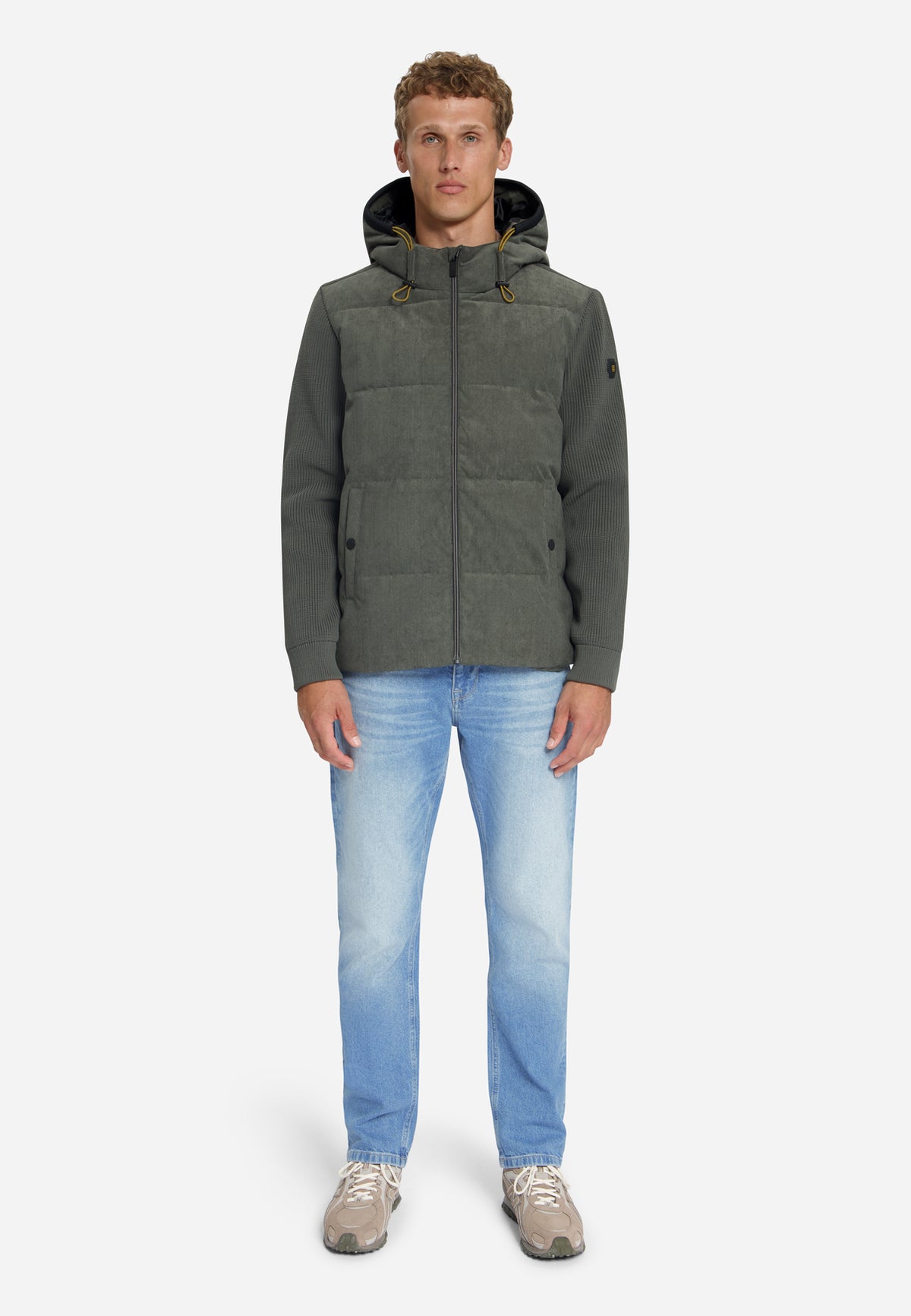 Kapuzenjacke aus Cord-Mischgewebe | army