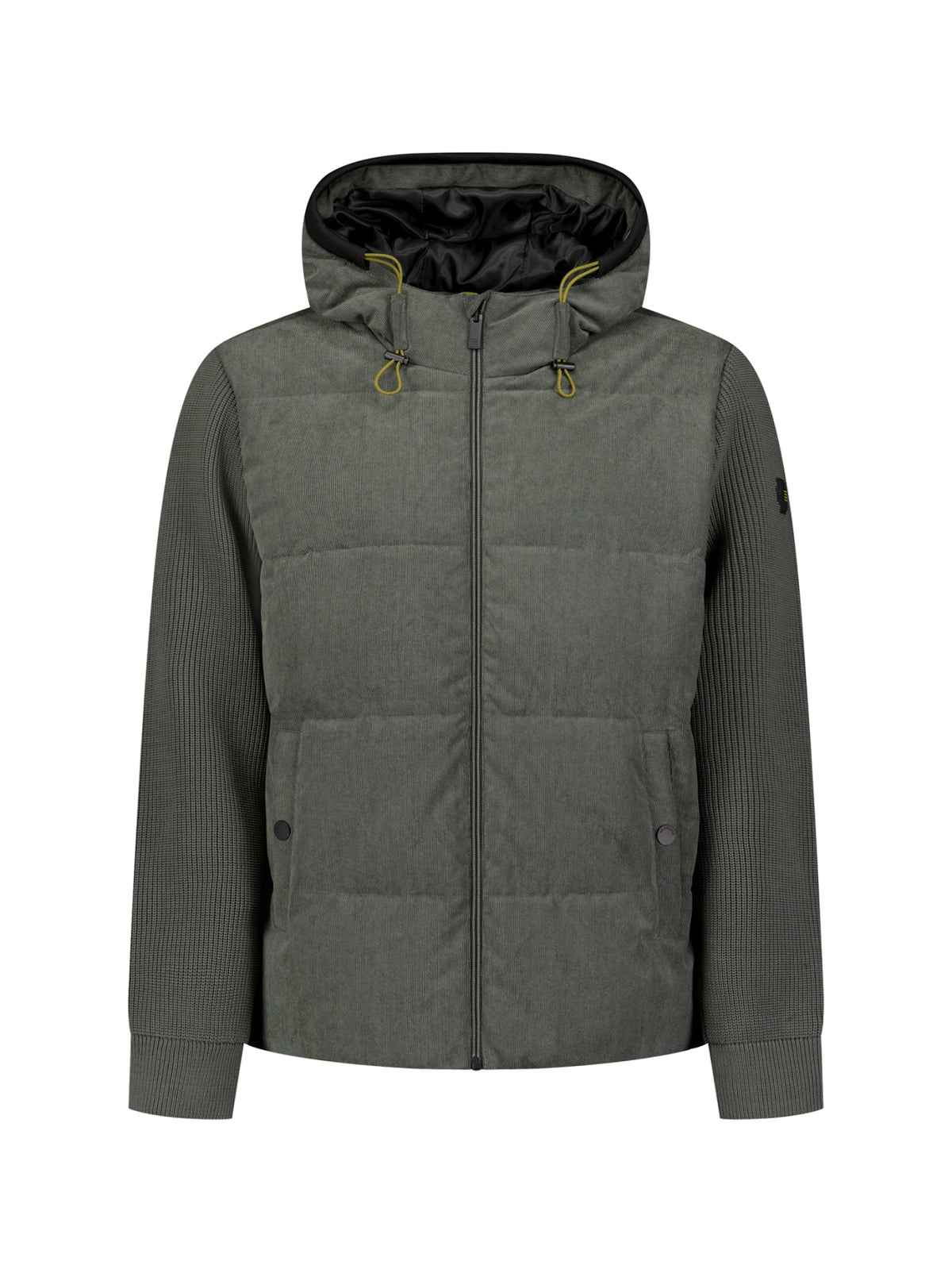 Kapuzenjacke aus Cord-Mischgewebe | army
