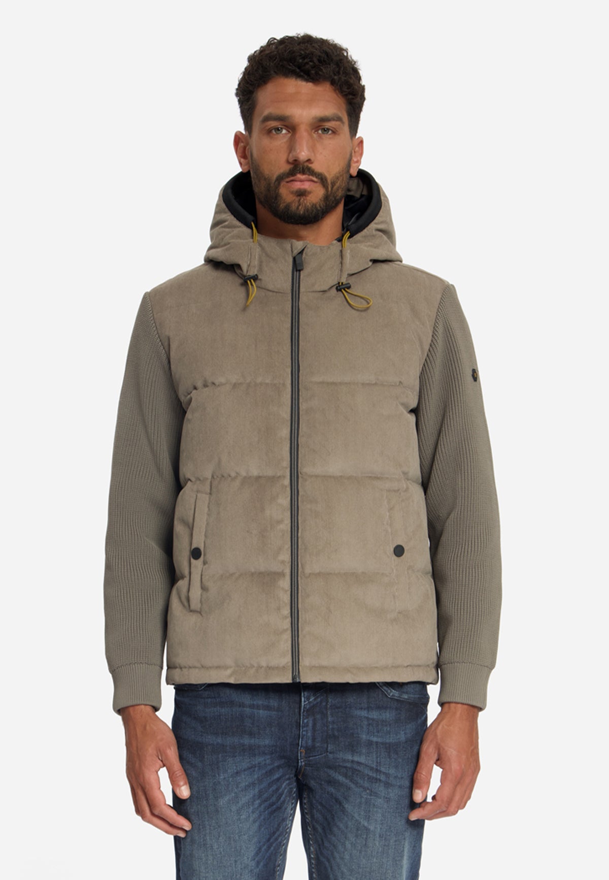 Kapuzenjacke aus Cord-Mix | Mud