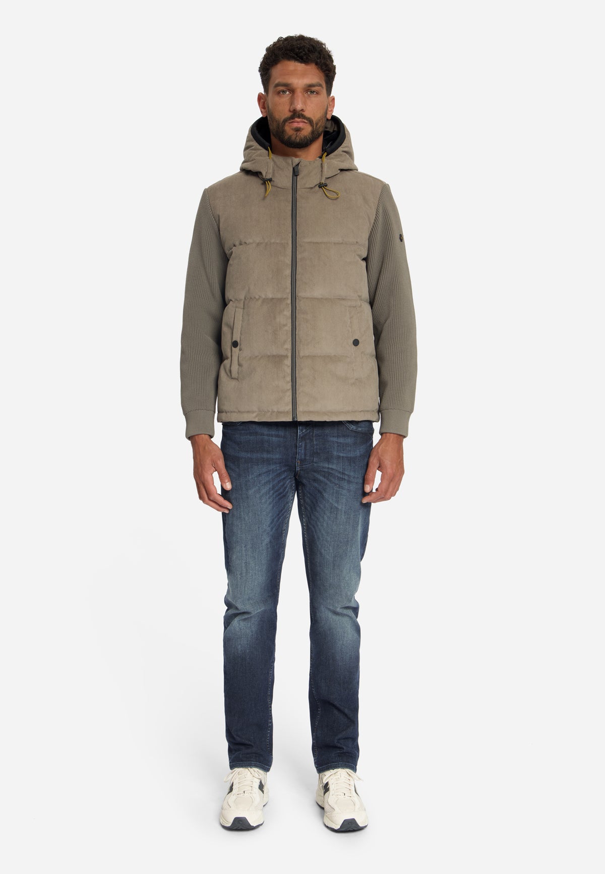 Kapuzenjacke aus Cord-Mix | Mud